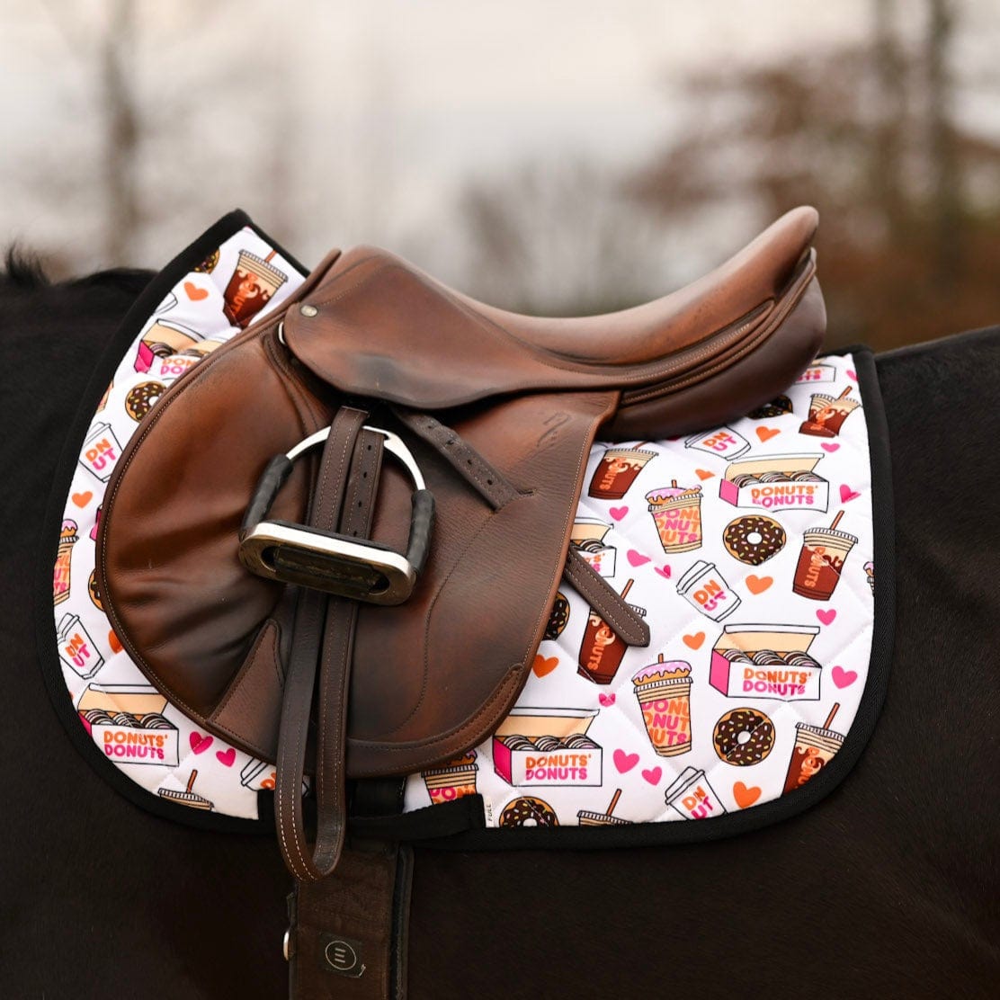 dreamers & schemers Saddle Pad Full Donuts Saddle Pad equestrian boot socks boot socks thin socks riding socks pattern socks tall socks funny socks knee high socks horse socks horse show socks