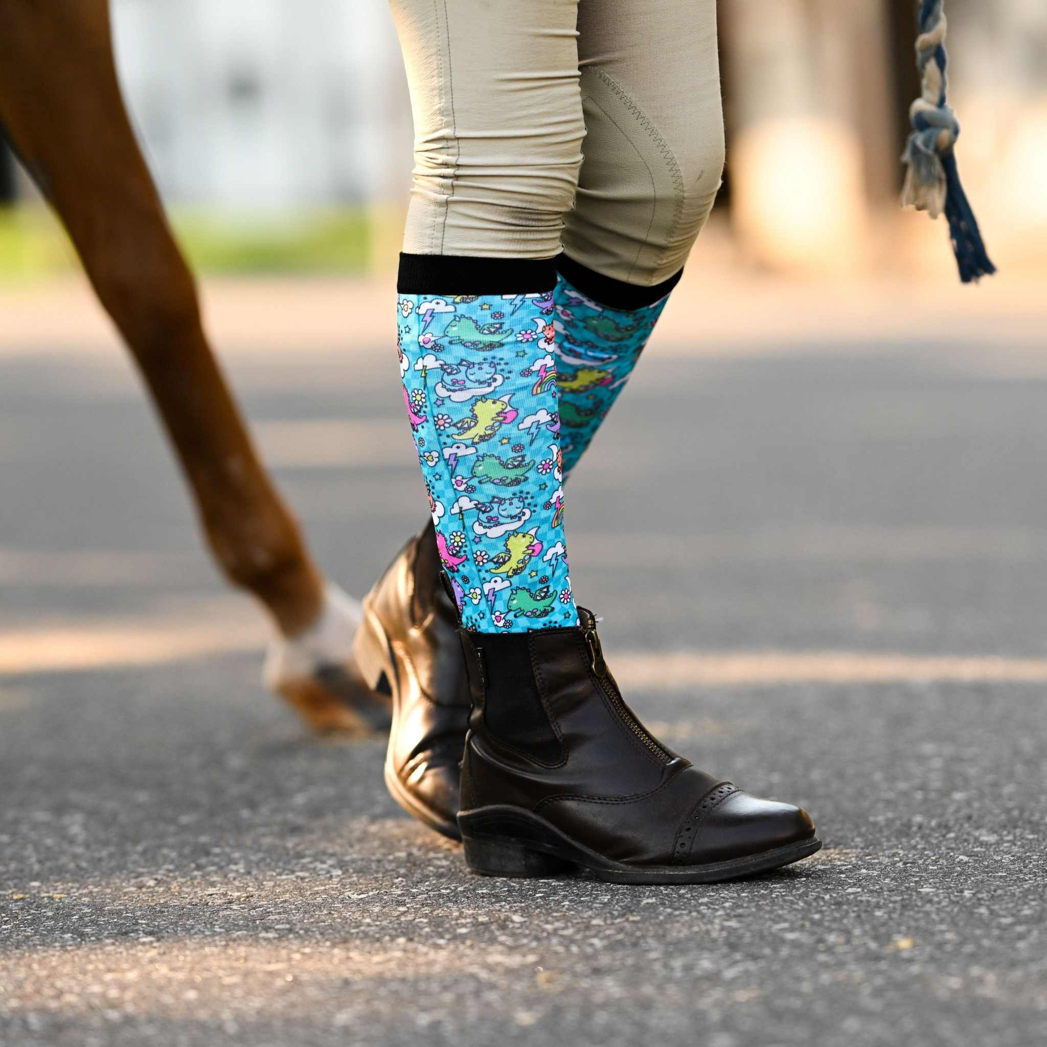 dreamers & schemers Youth Dragon Dreams Youth Pair & A Spare Socks equestrian boot socks boot socks thin socks riding socks pattern socks tall socks funny socks knee high socks horse socks horse show socks
