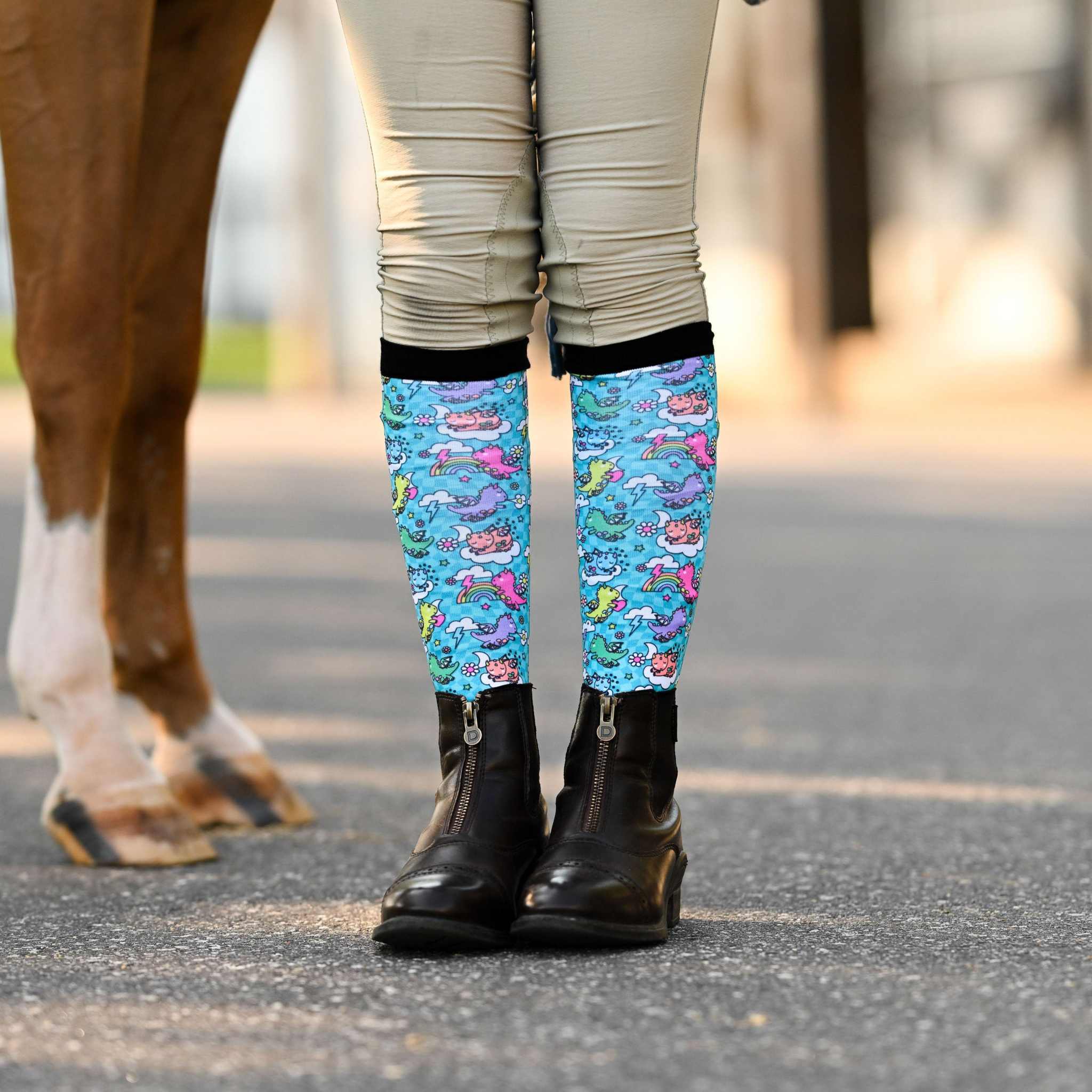 dreamers & schemers Youth Dragon Dreams Youth Pair & A Spare Socks equestrian boot socks boot socks thin socks riding socks pattern socks tall socks funny socks knee high socks horse socks horse show socks