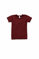 Burgundy Equitation Tech short sleeve top with sweat-wicking, four-way stretch fabric and seamless construction