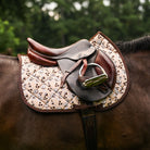 dreamers & schemers Saddle Pad Espresso Yourself Saddle Pad equestrian boot socks boot socks thin socks riding socks pattern socks tall socks funny socks knee high socks horse socks horse show socks