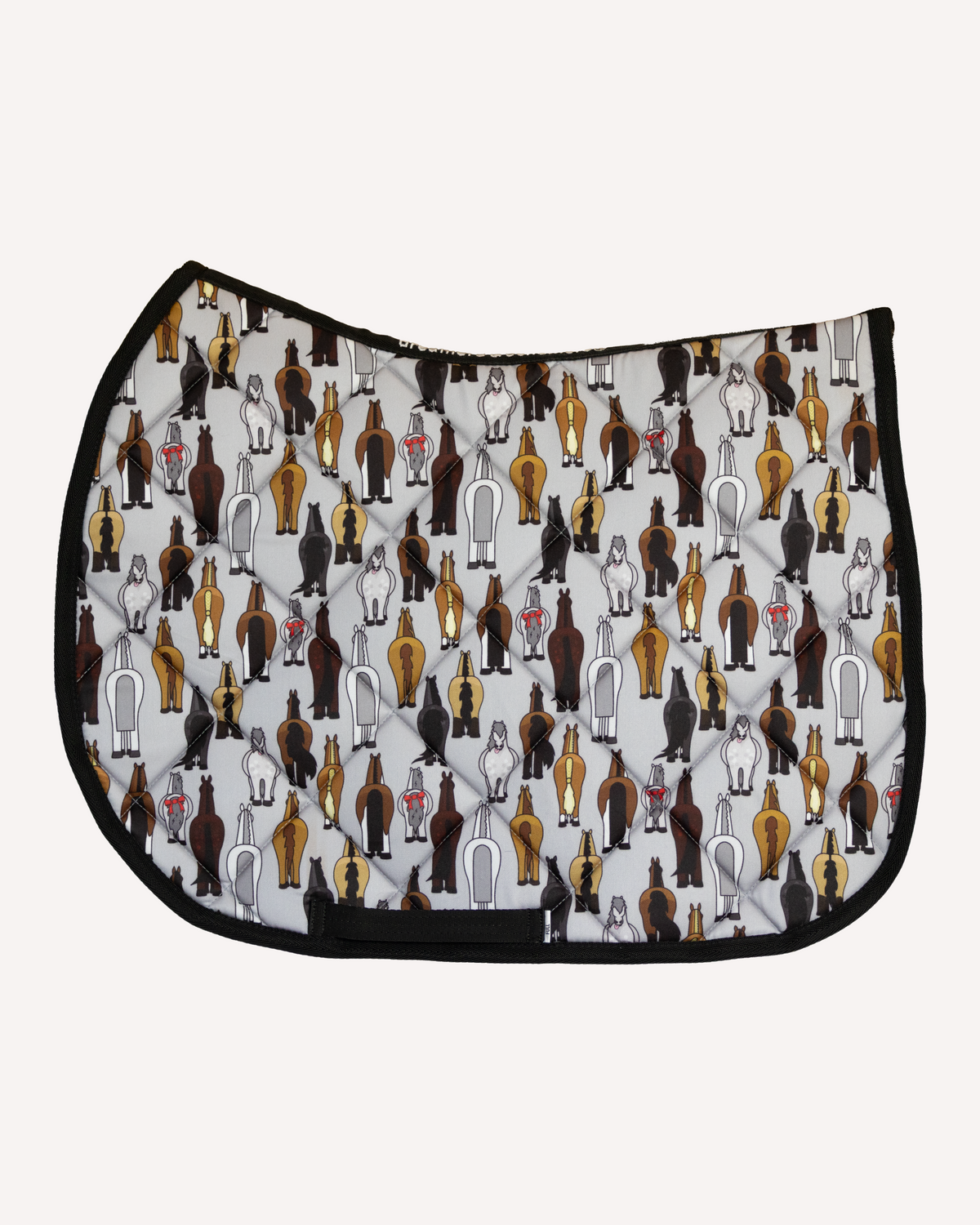 Butts saddle pad, fun all-over printed English schooling pad for horse and rider by Dreamers & Schemers