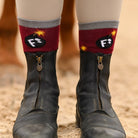 dreamers & schemers Crew Socks Burgundy/Grey F Bomb Crew Socks equestrian boot socks boot socks thin socks riding socks pattern socks tall socks funny socks knee high socks horse socks horse show socks