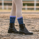 dreamers & schemers Crew Socks Blue Feeling Stable Crew Socks equestrian boot socks boot socks thin socks riding socks pattern socks tall socks funny socks knee high socks horse socks horse show socks