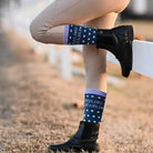 dreamers & schemers Crew Socks Blue Feeling Stable Crew Socks equestrian boot socks boot socks thin socks riding socks pattern socks tall socks funny socks knee high socks horse socks horse show socks