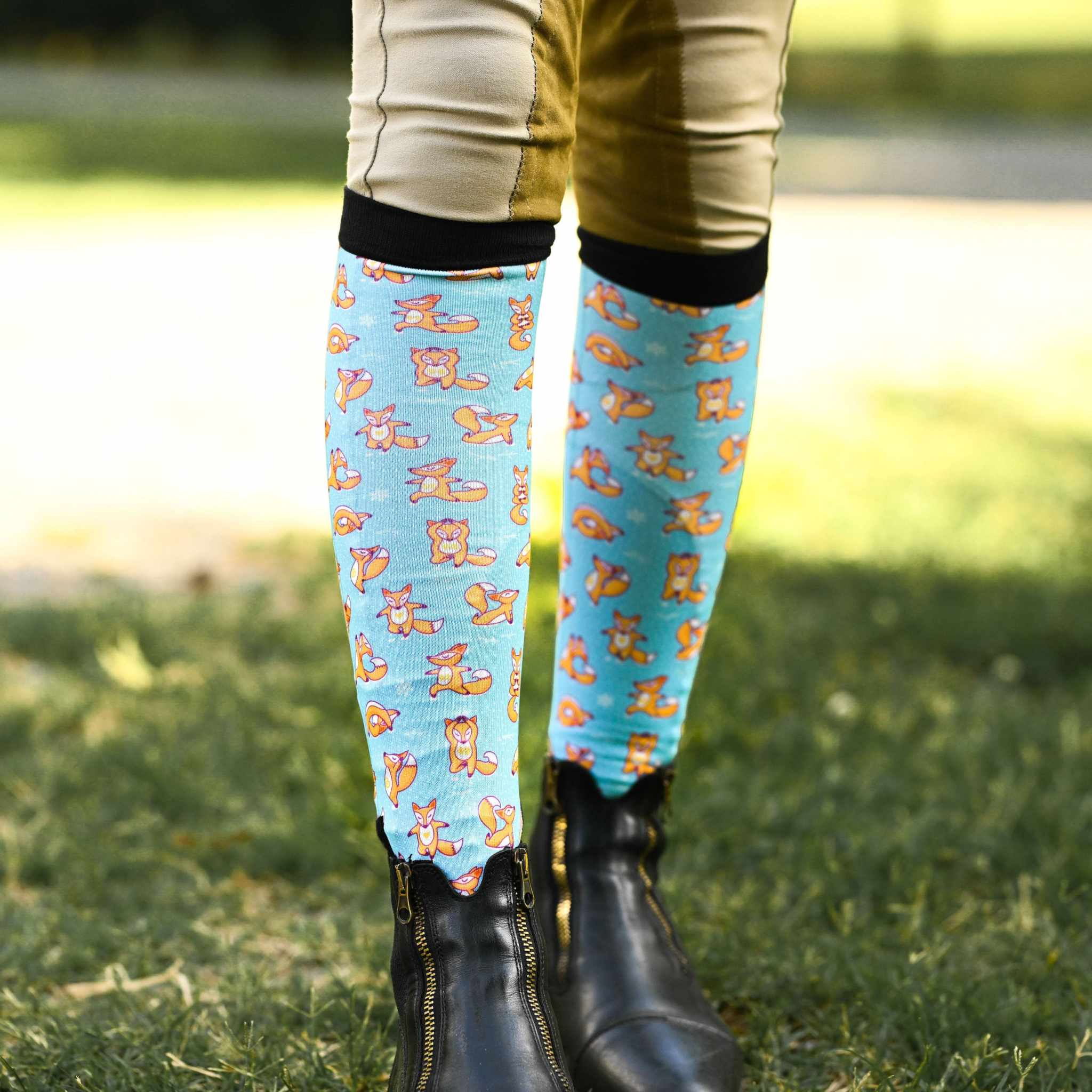 dreamers & schemers Pair & A Spare Foxy Flex Pair & A Spare Socks equestrian boot socks boot socks thin socks riding socks pattern socks tall socks funny socks knee high socks horse socks horse show socks