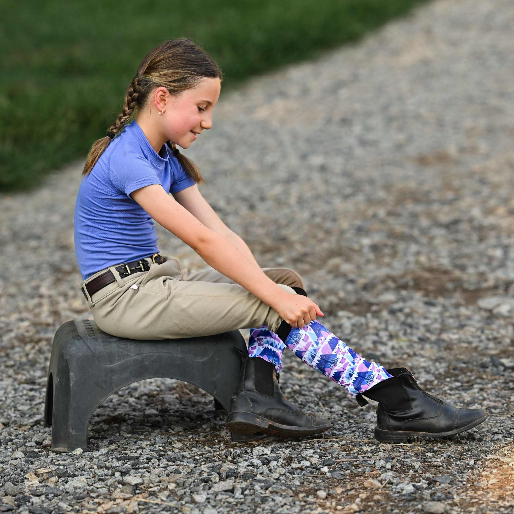 dreamers & schemers Youth Foxy Flurries Youth Pair & a Spare Socks equestrian boot socks boot socks thin socks riding socks pattern socks tall socks funny socks knee high socks horse socks horse show socks