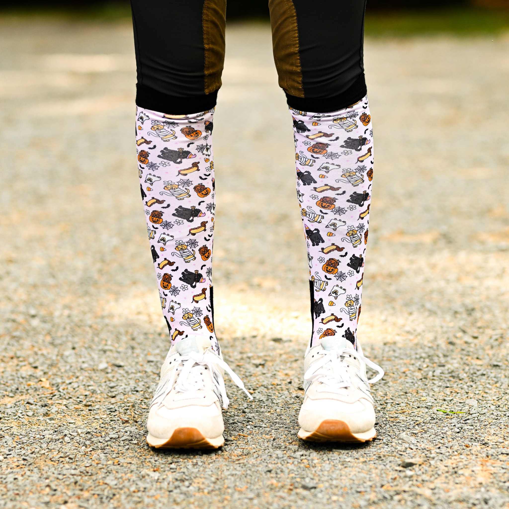 dreamers & schemers Pair & A Spare Ghosts & Growls Pair & A Spare Socks equestrian boot socks boot socks thin socks riding socks pattern socks tall socks funny socks knee high socks horse socks horse show socks