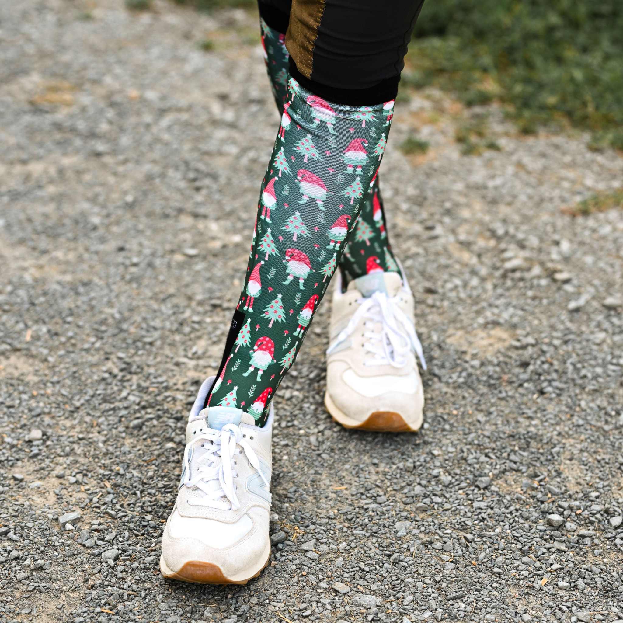 dreamers & schemers Pair & A Spare Gnome for the Holidays Pair & A Spare Socks equestrian boot socks boot socks thin socks riding socks pattern socks tall socks funny socks knee high socks horse socks horse show socks