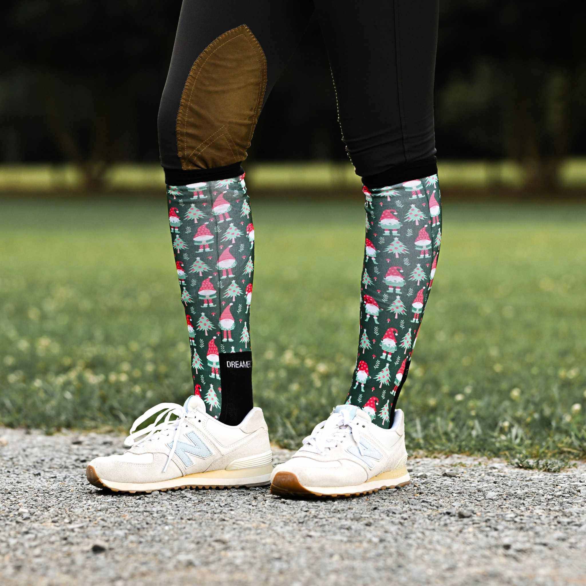 dreamers & schemers Pair & A Spare Gnome for the Holidays Pair & A Spare Socks equestrian boot socks boot socks thin socks riding socks pattern socks tall socks funny socks knee high socks horse socks horse show socks