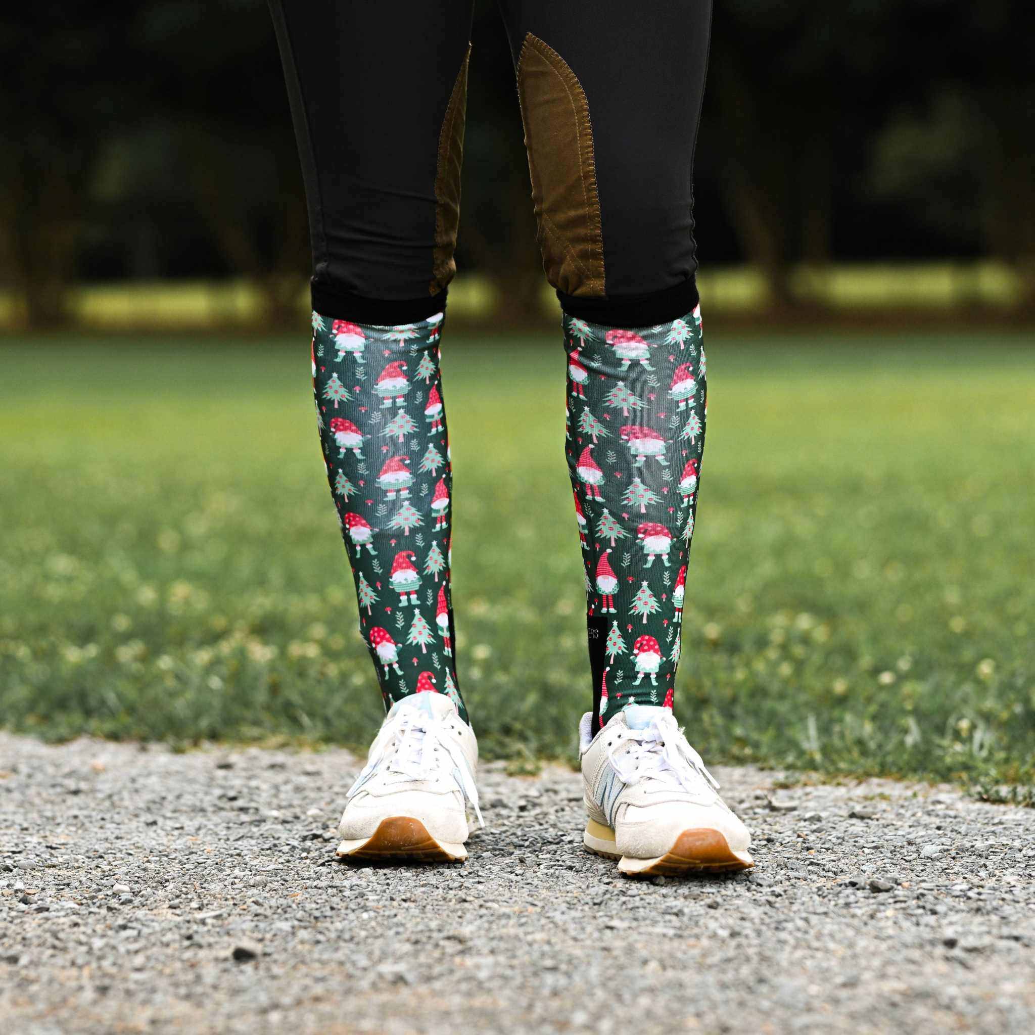 dreamers & schemers Pair & A Spare Gnome for the Holidays Pair & A Spare Socks equestrian boot socks boot socks thin socks riding socks pattern socks tall socks funny socks knee high socks horse socks horse show socks