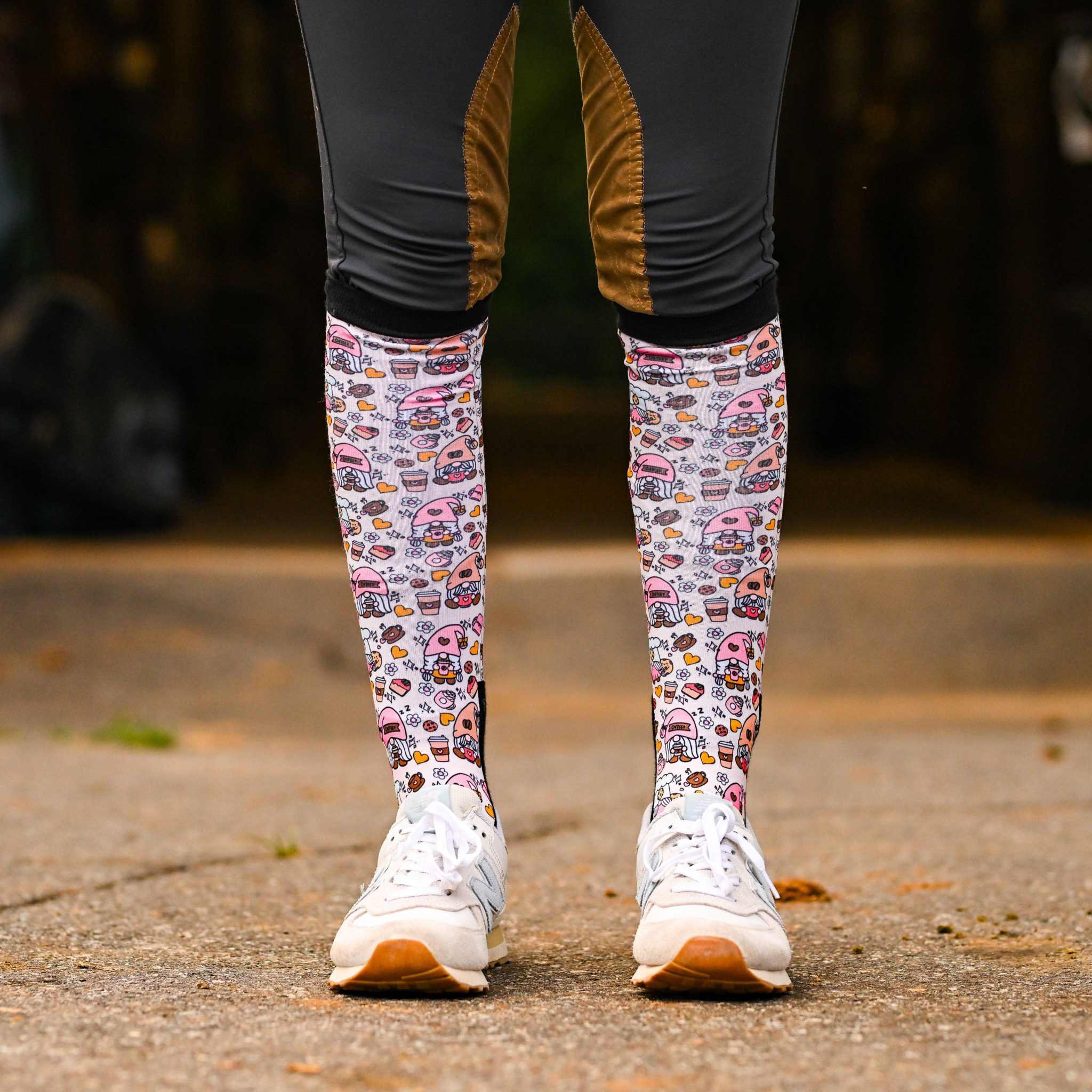 dreamers & schemers Pair & A Spare Gnome Sweet Gnome Pair & A Spare Socks equestrian boot socks boot socks thin socks riding socks pattern socks tall socks funny socks knee high socks horse socks horse show socks