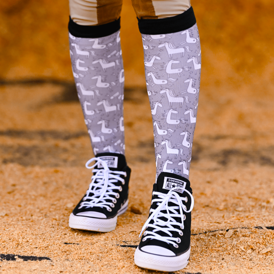 Horse Shoes and Clover Pattern Equestrian Kids Leggings - The