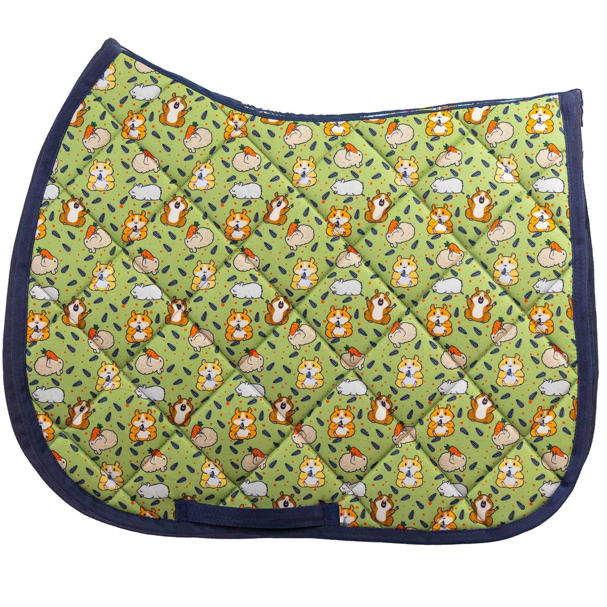 Colorful Hamsters Saddle Pad with cushy quilting for everyday horseback riding comfort and style