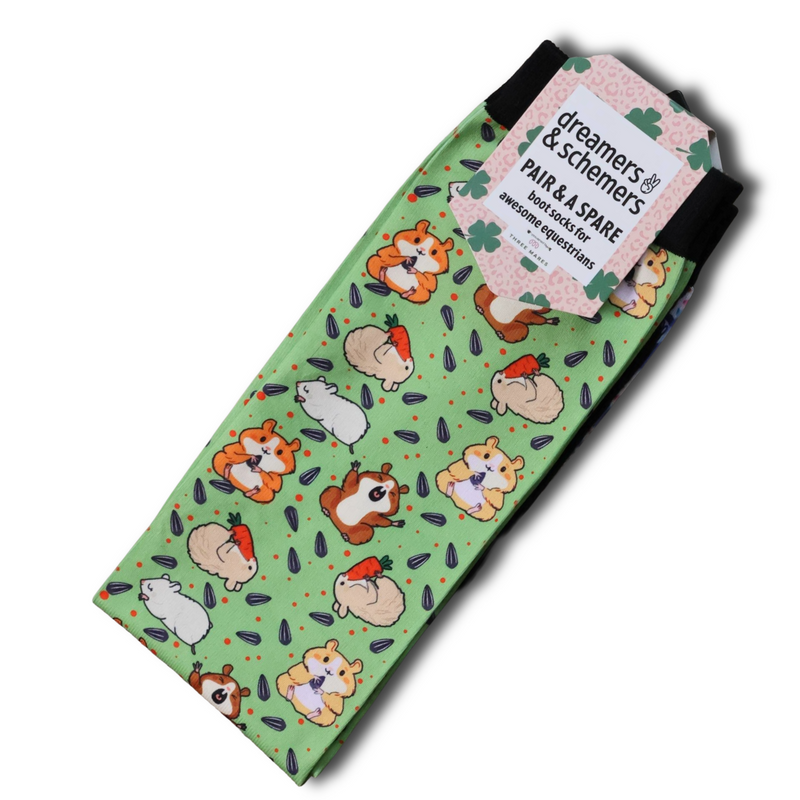 Hamsters Youth Pair black top boot socks with spare sock pack for youth sizes