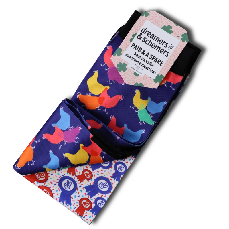 Hens Lens Pair black boot socks with free spare sock, breathable knit and flat-seam toe