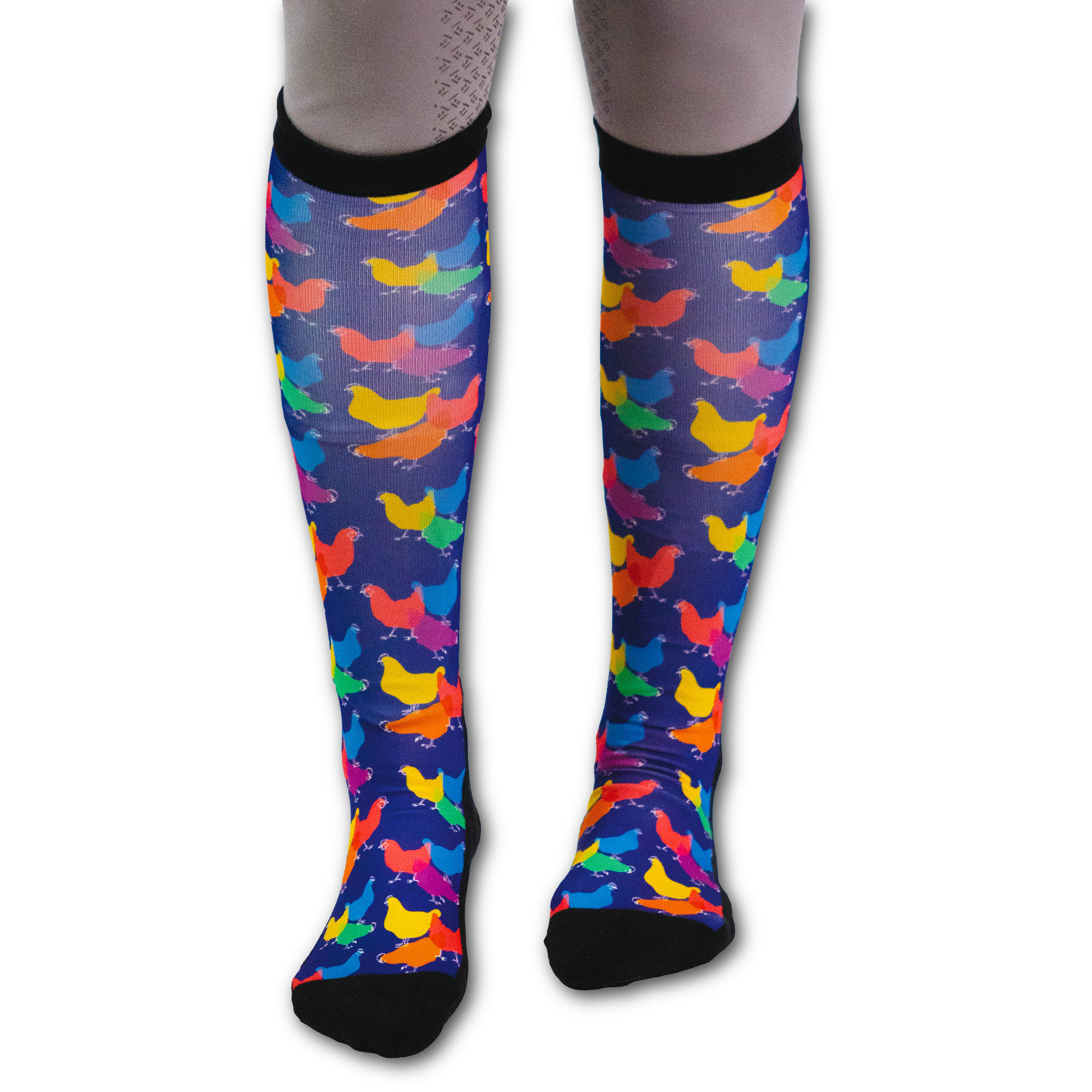 Hens Lens Pair black top boot socks with spare sock pack for adults