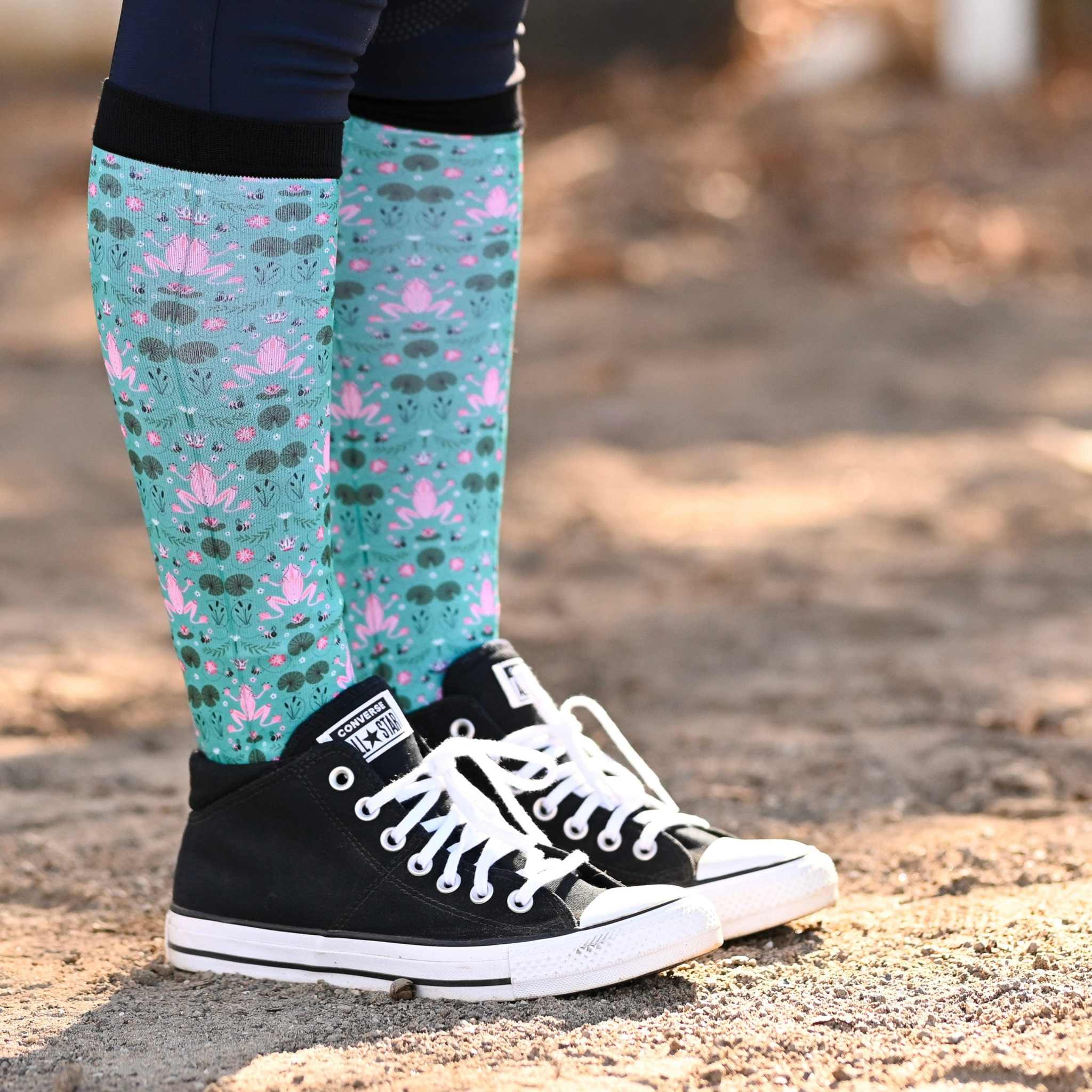 dreamers & schemers Pair & A Spare Hop To It Pair & a Spare equestrian boot socks boot socks thin socks riding socks pattern socks tall socks funny socks knee high socks horse socks horse show socks