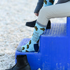 dreamers & schemers Crew Socks Blue/Grey Horse Crew Socks - Youth equestrian boot socks boot socks thin socks riding socks pattern socks tall socks funny socks knee high socks horse socks horse show socks