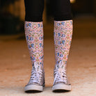 dreamers & schemers Pair & A Spare Horse Floral Pair & a Spare Socks equestrian boot socks boot socks thin socks riding socks pattern socks tall socks funny socks knee high socks horse socks horse show socks