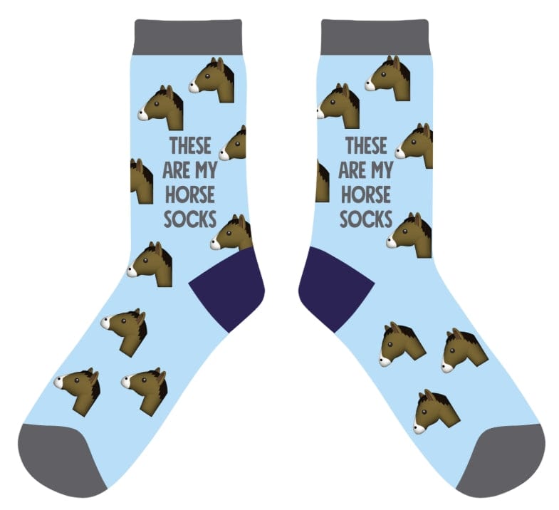 dreamers & schemers Crew Sock Blue/Grey Horse Socks equestrian boot socks boot socks thin socks riding socks pattern socks tall socks funny socks knee high socks horse socks horse show socks