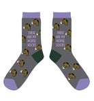 dreamers & schemers Crew Sock Grey/Purple Horse Socks equestrian boot socks boot socks thin socks riding socks pattern socks tall socks funny socks knee high socks horse socks horse show socks