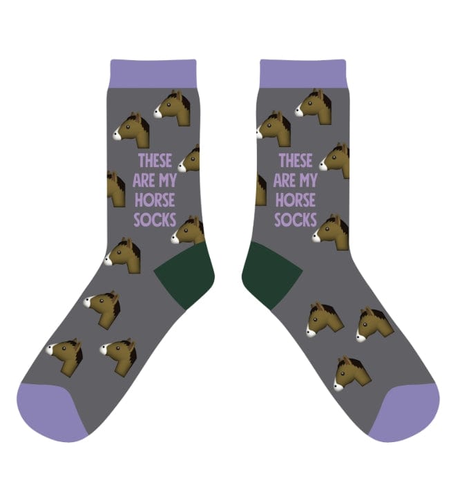 dreamers & schemers Crew Sock Grey/Purple Horse Socks equestrian boot socks boot socks thin socks riding socks pattern socks tall socks funny socks knee high socks horse socks horse show socks