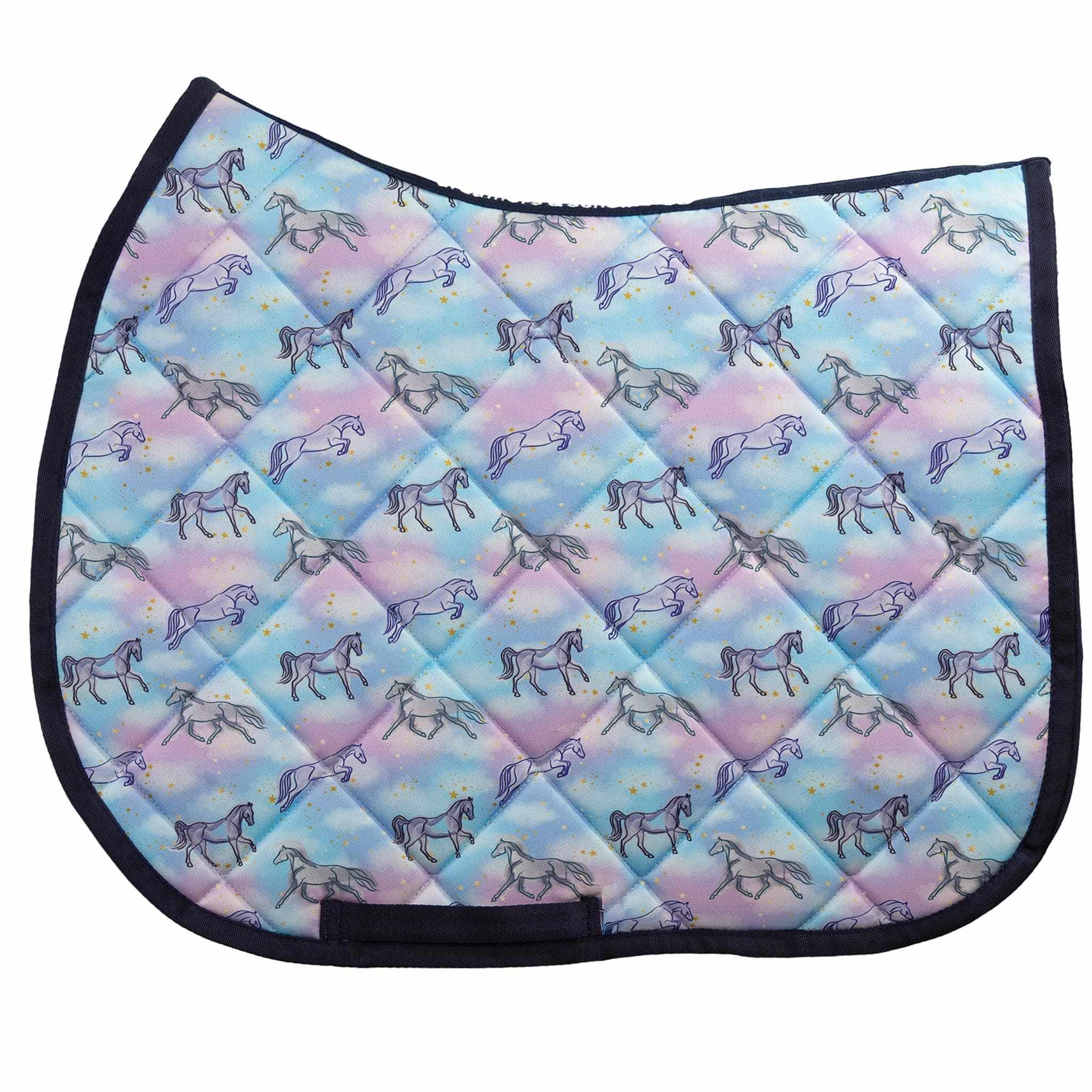 Horsey Dreams Saddle Pad full size with cushy quilting and stylish pattern for everyday riding