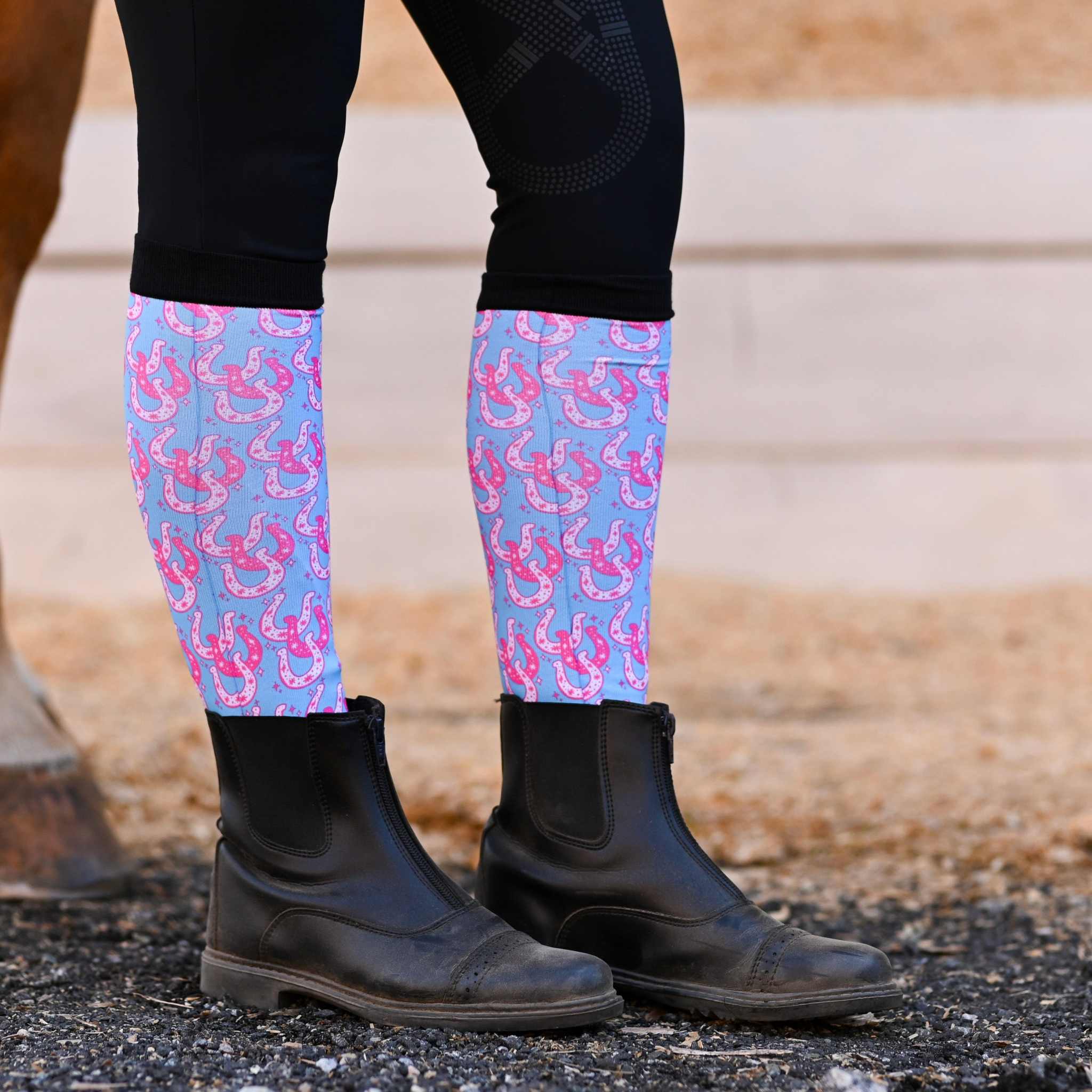 dreamers & schemers Pair & A Spare Howdy Pair & a Spare Socks equestrian boot socks boot socks thin socks riding socks pattern socks tall socks funny socks knee high socks horse socks horse show socks
