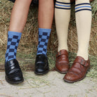 dreamers & schemers Crew Sock Huntsmen & Hounds Check This Crew Sock equestrian boot socks boot socks thin socks riding socks pattern socks tall socks funny socks knee high socks horse socks horse show socks