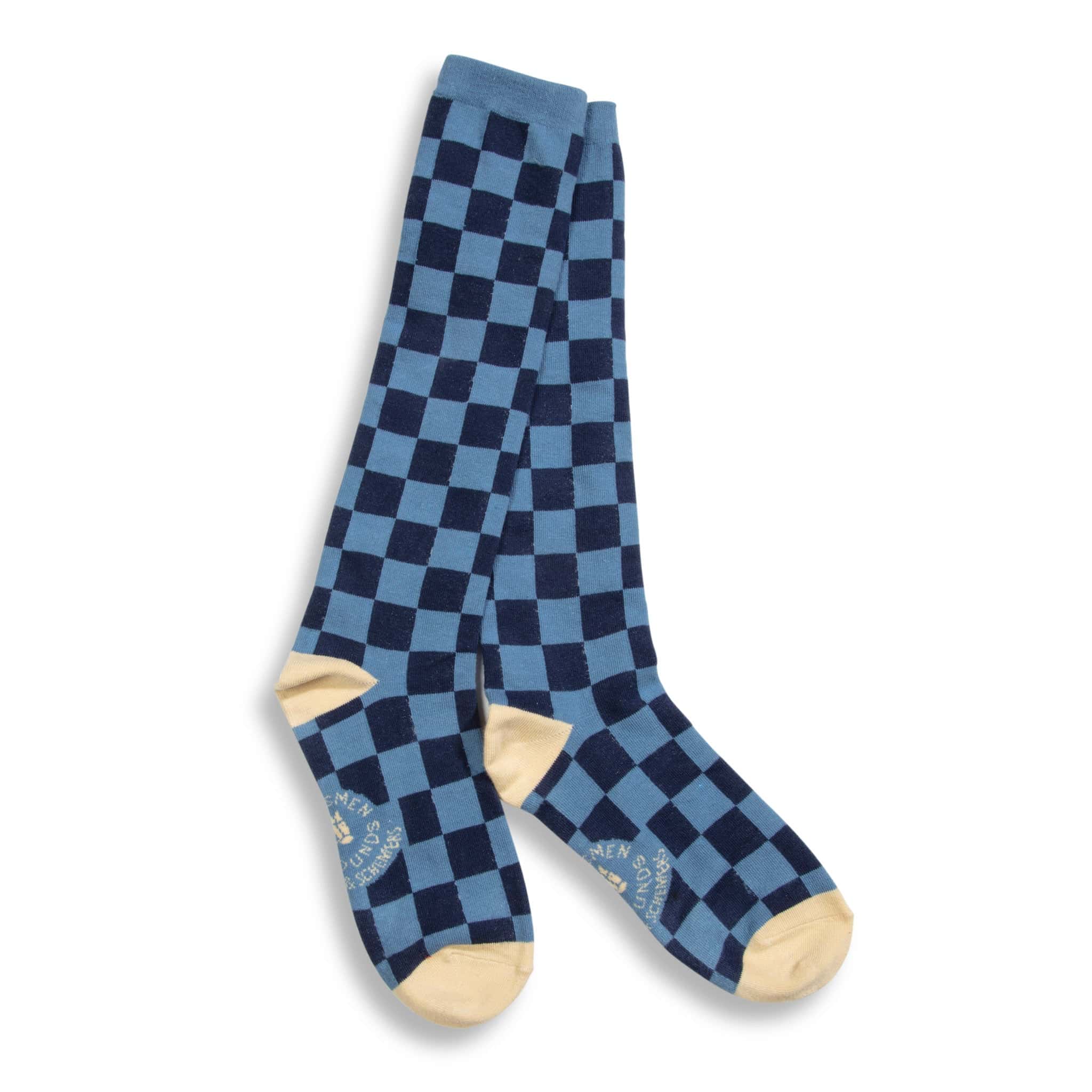 dreamers & schemers Knit Sock NAV/DNM Huntsmen & Hounds Check This Sock Tall equestrian boot socks boot socks thin socks riding socks pattern socks tall socks funny socks knee high socks horse socks horse show socks