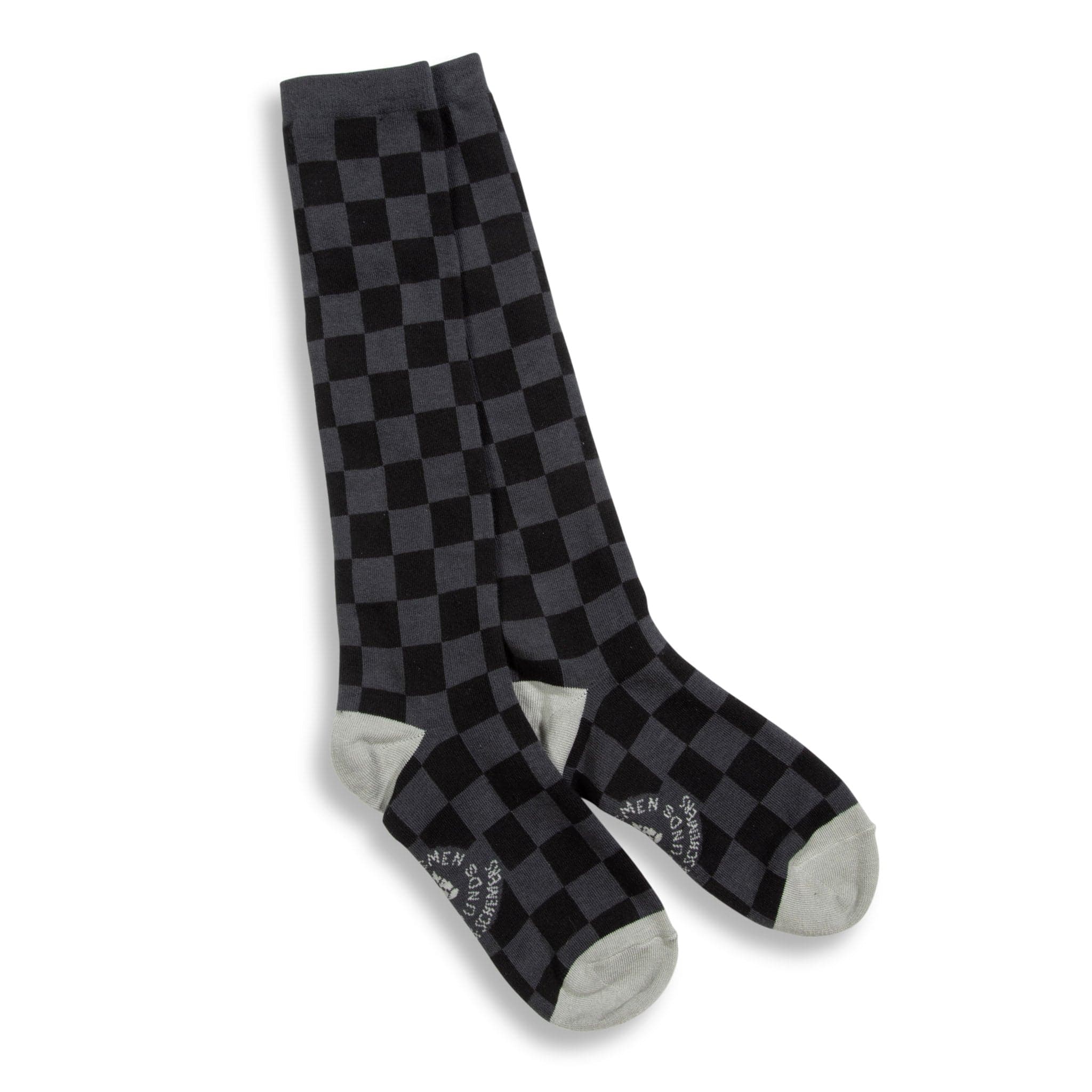 dreamers & schemers Knit Sock BLK/GRY Huntsmen & Hounds Check This Sock Tall equestrian boot socks boot socks thin socks riding socks pattern socks tall socks funny socks knee high socks horse socks horse show socks