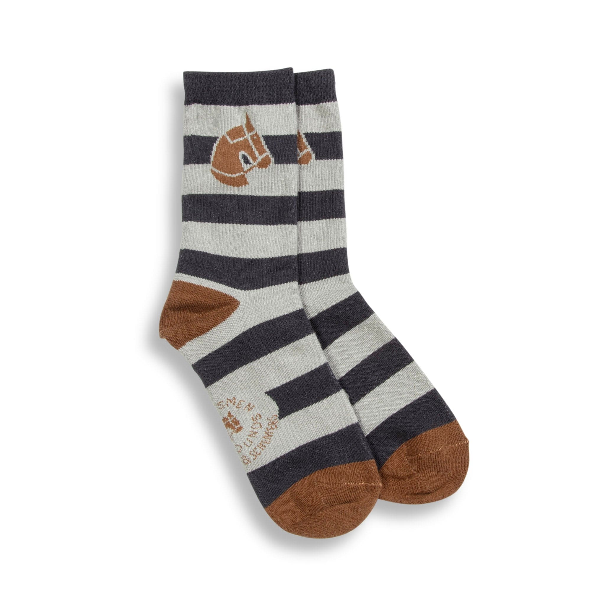 dreamers & schemers Crew Sock BLK/GRY Huntsmen & Hounds Lucky Stripe Crew Socks equestrian boot socks boot socks thin socks riding socks pattern socks tall socks funny socks knee high socks horse socks horse show socks