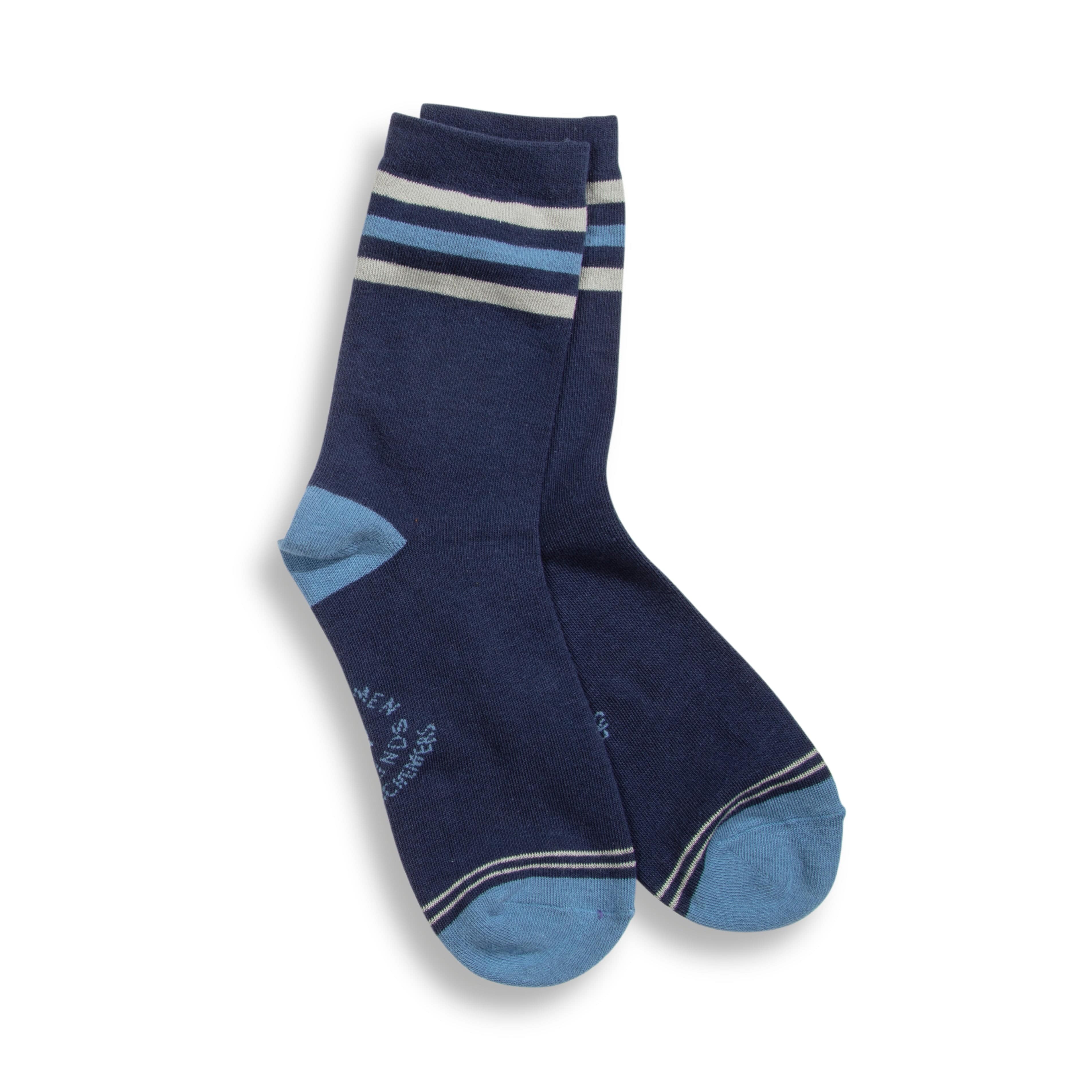 dreamers & schemers Crew Sock NAV/DEN Huntsmen & Hounds Three Stripes Crew Socks equestrian boot socks boot socks thin socks riding socks pattern socks tall socks funny socks knee high socks horse socks horse show socks