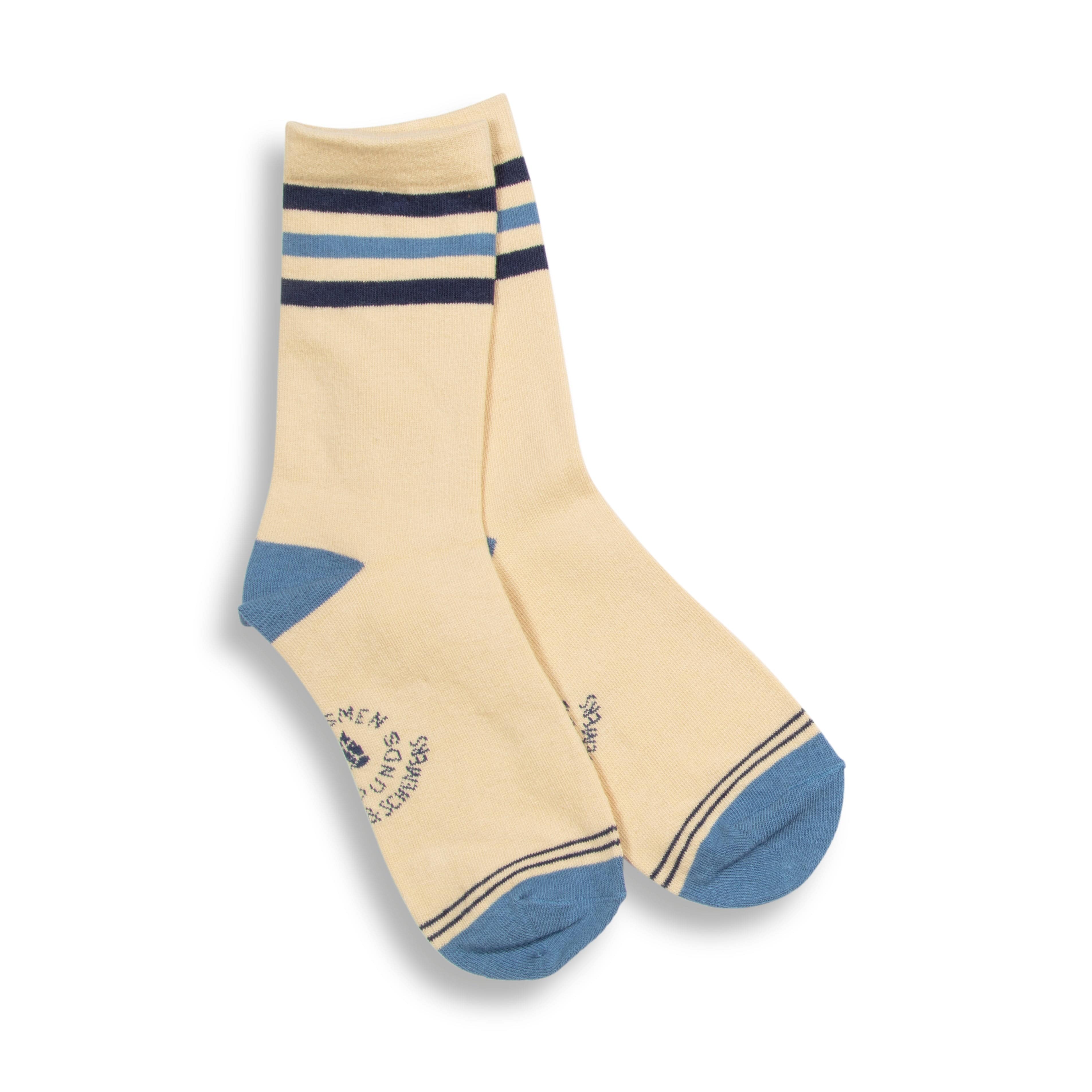 dreamers & schemers Crew Sock DNM/CRM Huntsmen & Hounds Three Stripes Crew Socks equestrian boot socks boot socks thin socks riding socks pattern socks tall socks funny socks knee high socks horse socks horse show socks