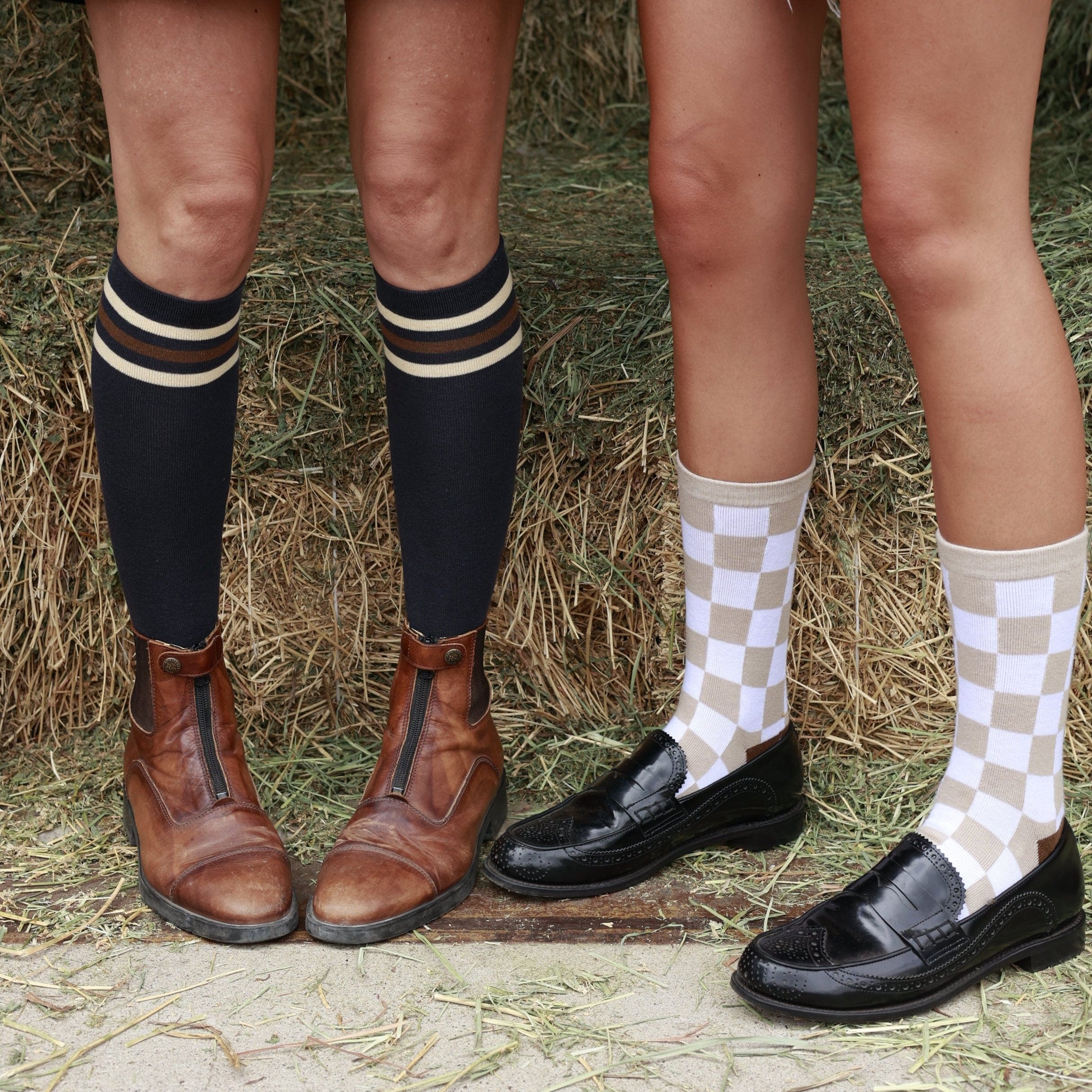 dreamers & schemers Knit Sock Huntsmen & Hounds Three Stripes Tall Socks equestrian boot socks boot socks thin socks riding socks pattern socks tall socks funny socks knee high socks horse socks horse show socks