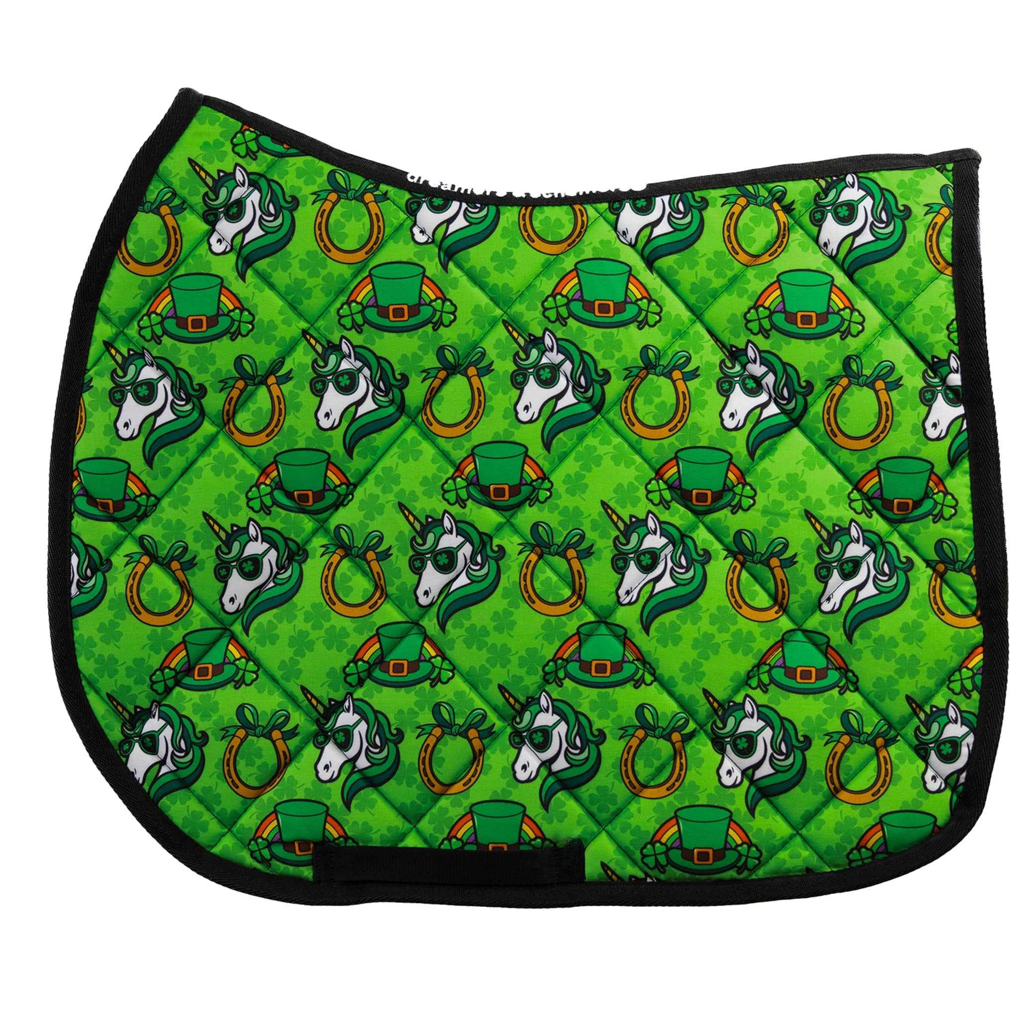 I Luck It A Lot Saddle Pad full size with cushy quilting and playful style from Dreamers & Schemers