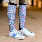 dreamers & schemers Pair & A Spare Ice Ice Baby Pair & a Spare equestrian boot socks boot socks thin socks riding socks pattern socks tall socks funny socks knee high socks horse socks horse show socks