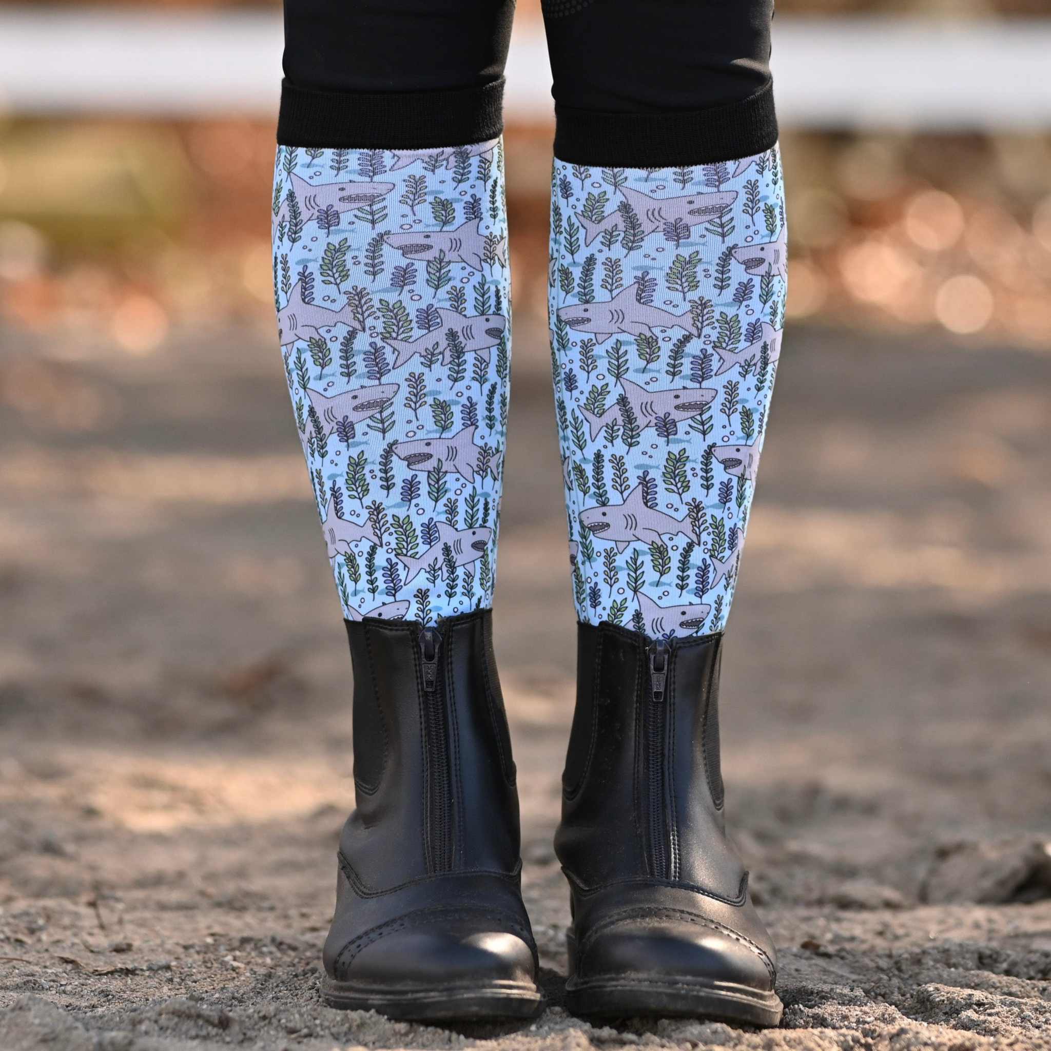 dreamers & schemers Pair & A Spare Jawsome Pair & a Spare Socks equestrian boot socks boot socks thin socks riding socks pattern socks tall socks funny socks knee high socks horse socks horse show socks