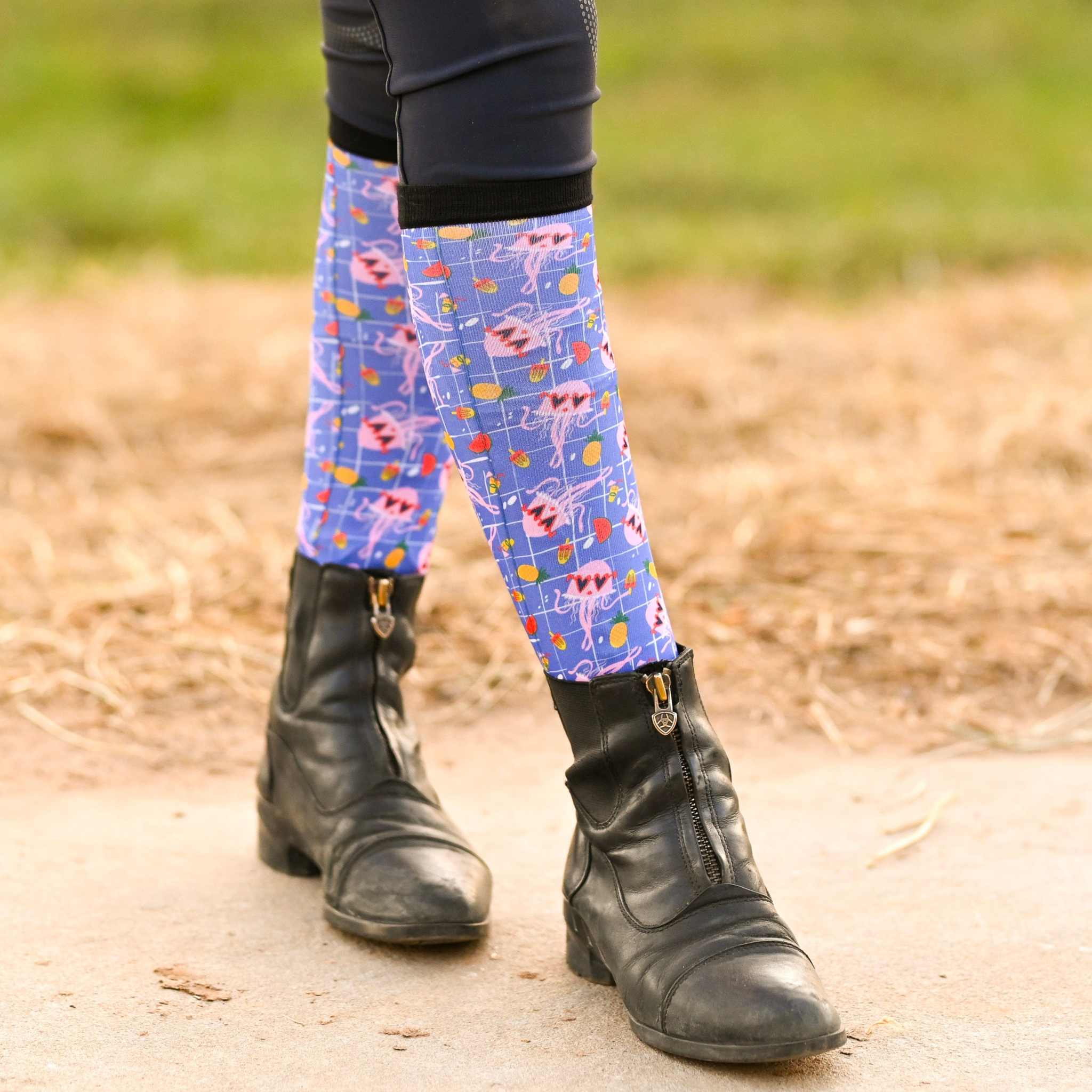 dreamers & schemers Youth Pair & a Spare Jelly Youth Pair & a Spare Socks equestrian boot socks boot socks thin socks riding socks pattern socks tall socks funny socks knee high socks horse socks horse show socks