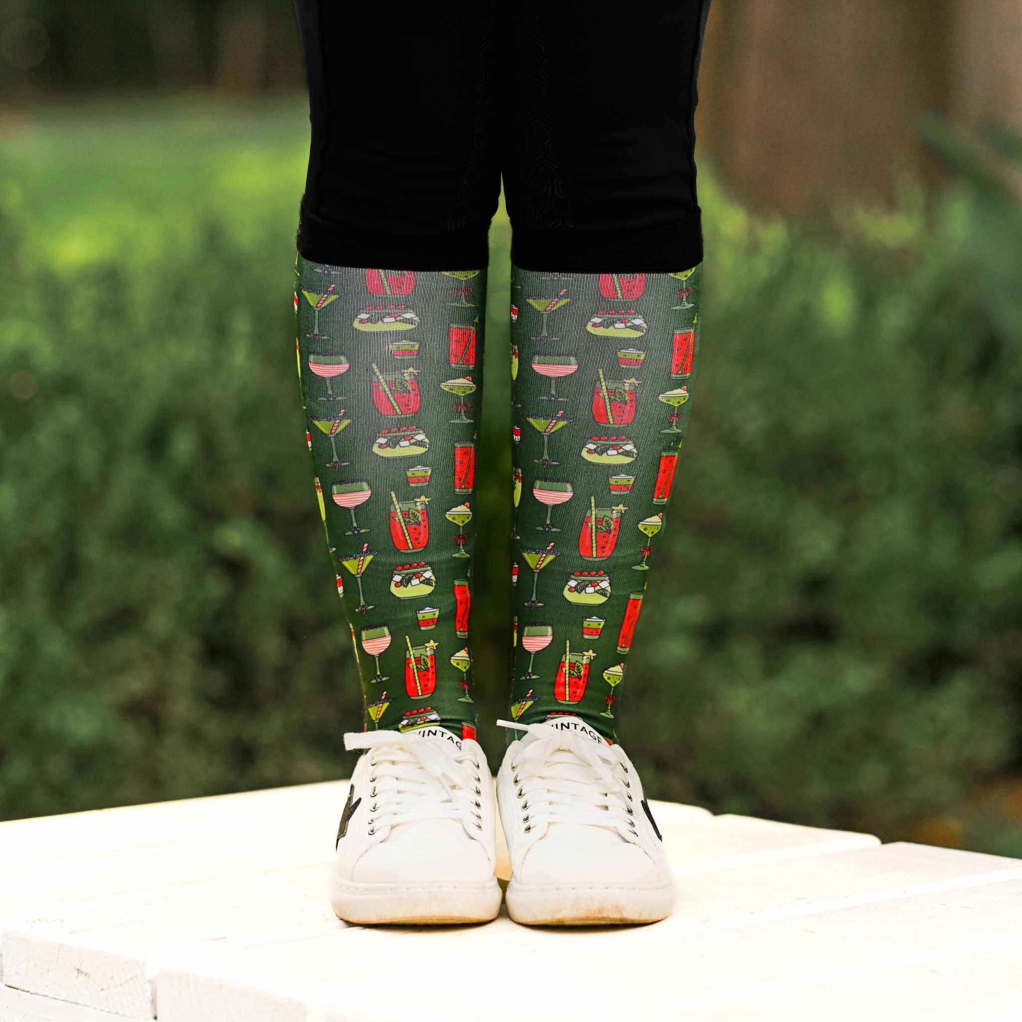 dreamers & schemers Pair & A Spare Jingle Juice Pair & A Spare Socks equestrian boot socks boot socks thin socks riding socks pattern socks tall socks funny socks knee high socks horse socks horse show socks