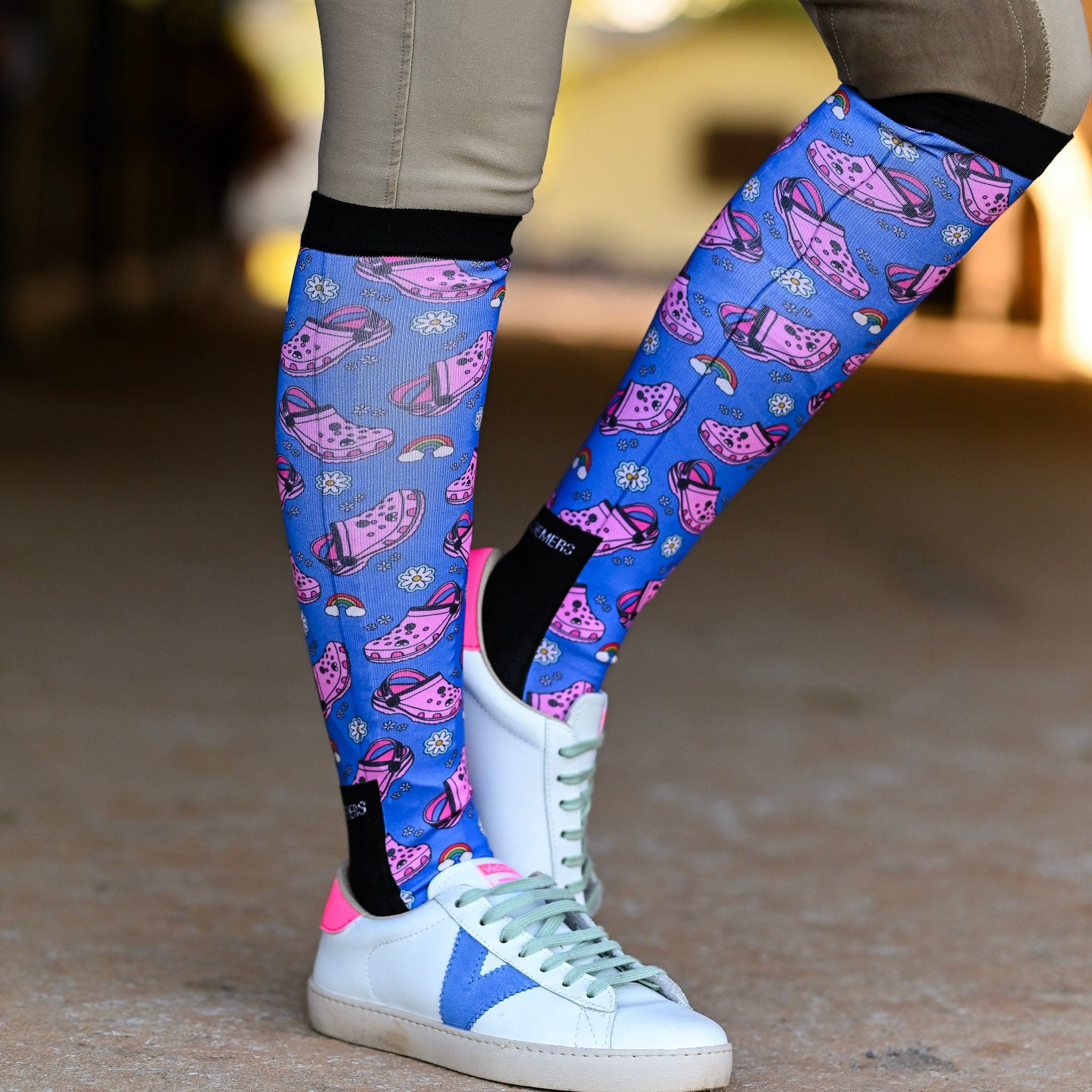 dreamers & schemers Pair & A Spare Keep on Crockin' Pair & a Spare equestrian boot socks boot socks thin socks riding socks pattern socks tall socks funny socks knee high socks horse socks horse show socks