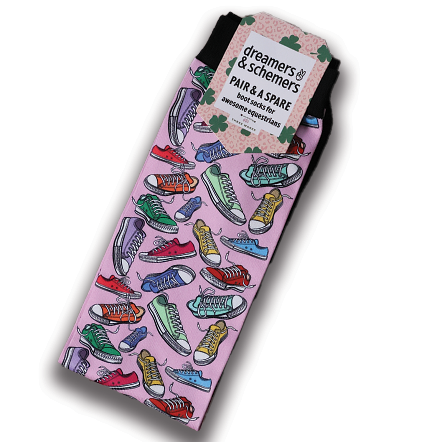 Kicks Pair & a Spare equestrian boot socks with sneaker shoe kicks in Light Blue, by Dreamers & Schemers