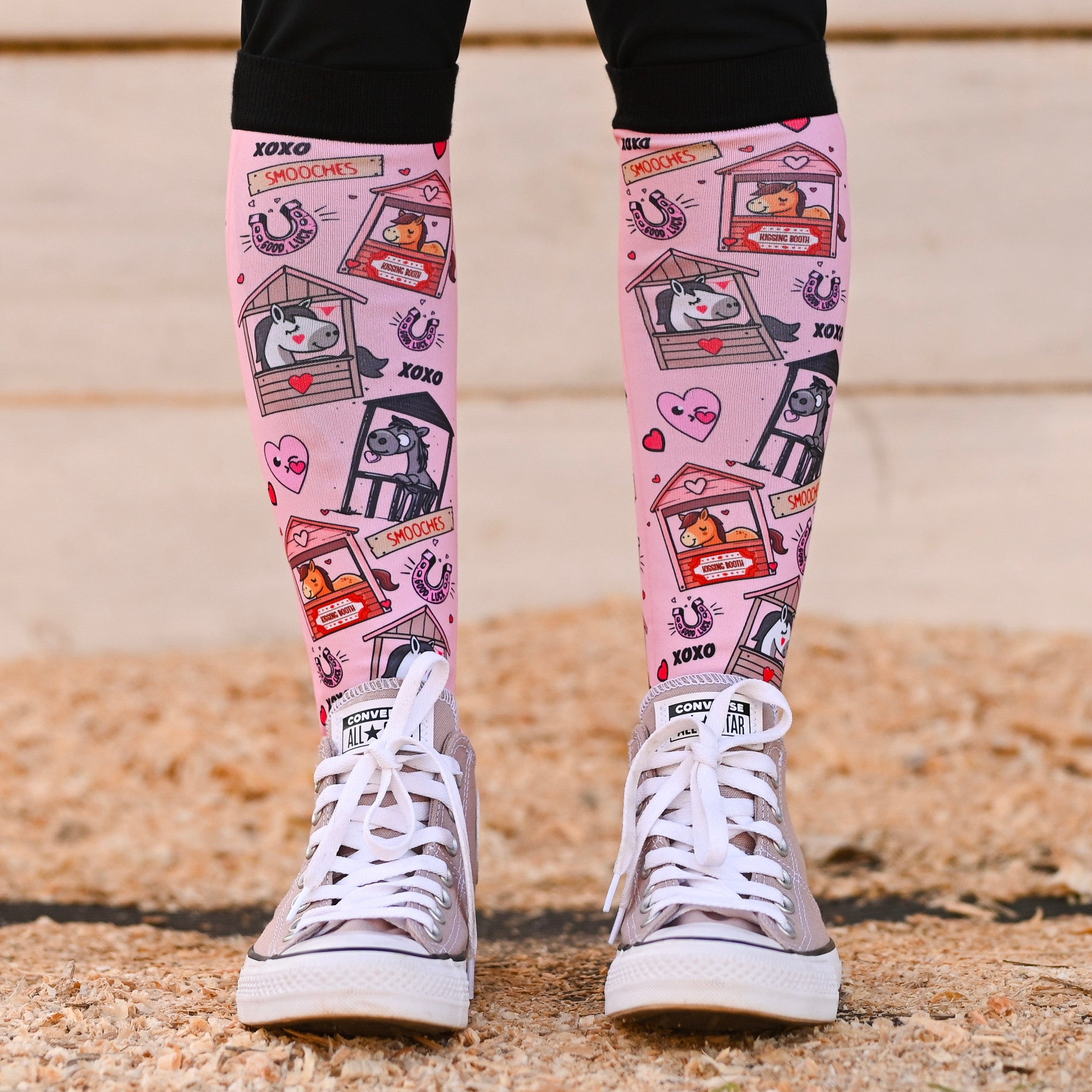 dreamers & schemers Pair & A Spare Kissing Booth Pair & a Spare Socks equestrian boot socks boot socks thin socks riding socks pattern socks tall socks funny socks knee high socks horse socks horse show socks