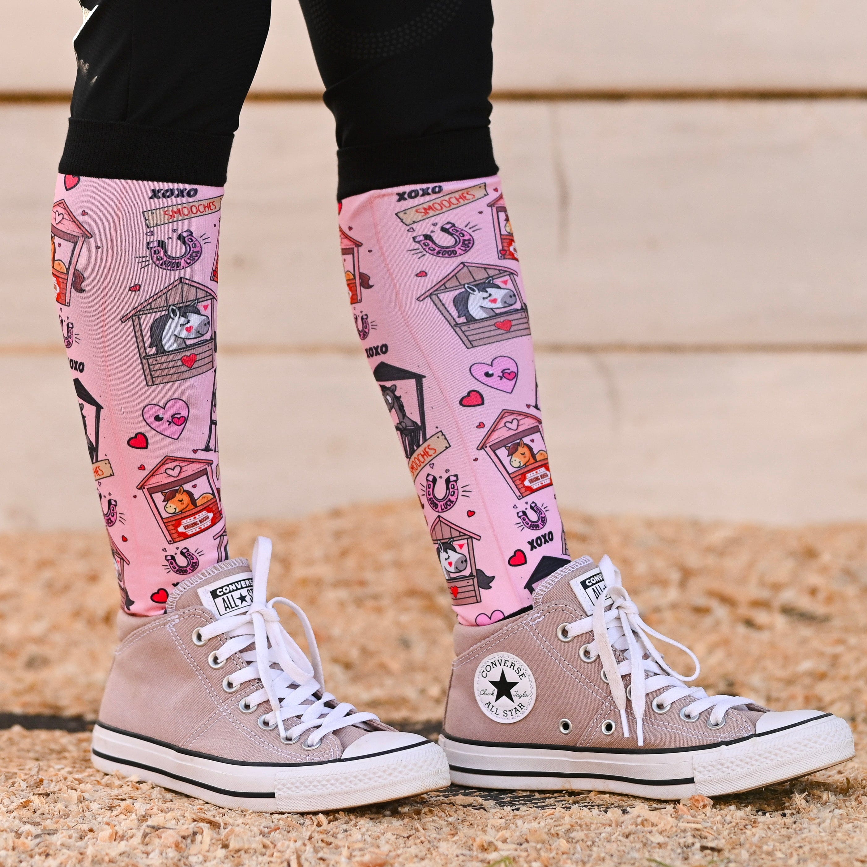 dreamers & schemers Pair & A Spare Kissing Booth Pair & a Spare Socks equestrian boot socks boot socks thin socks riding socks pattern socks tall socks funny socks knee high socks horse socks horse show socks