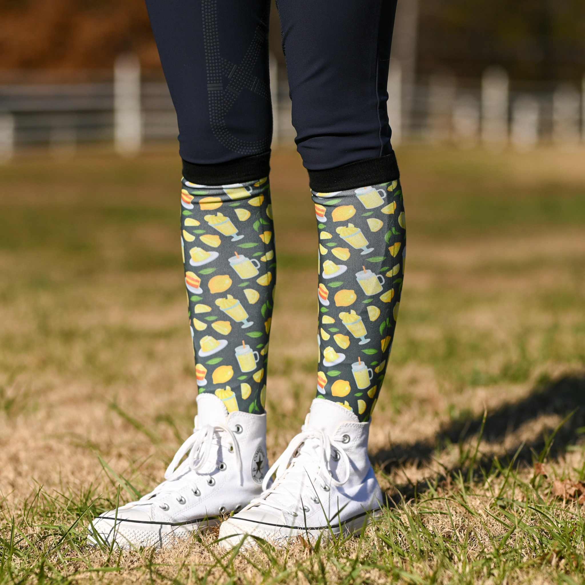 dreamers & schemers Pair & A Spare Lemon Everything Pair & a Spare Socks equestrian boot socks boot socks thin socks riding socks pattern socks tall socks funny socks knee high socks horse socks horse show socks