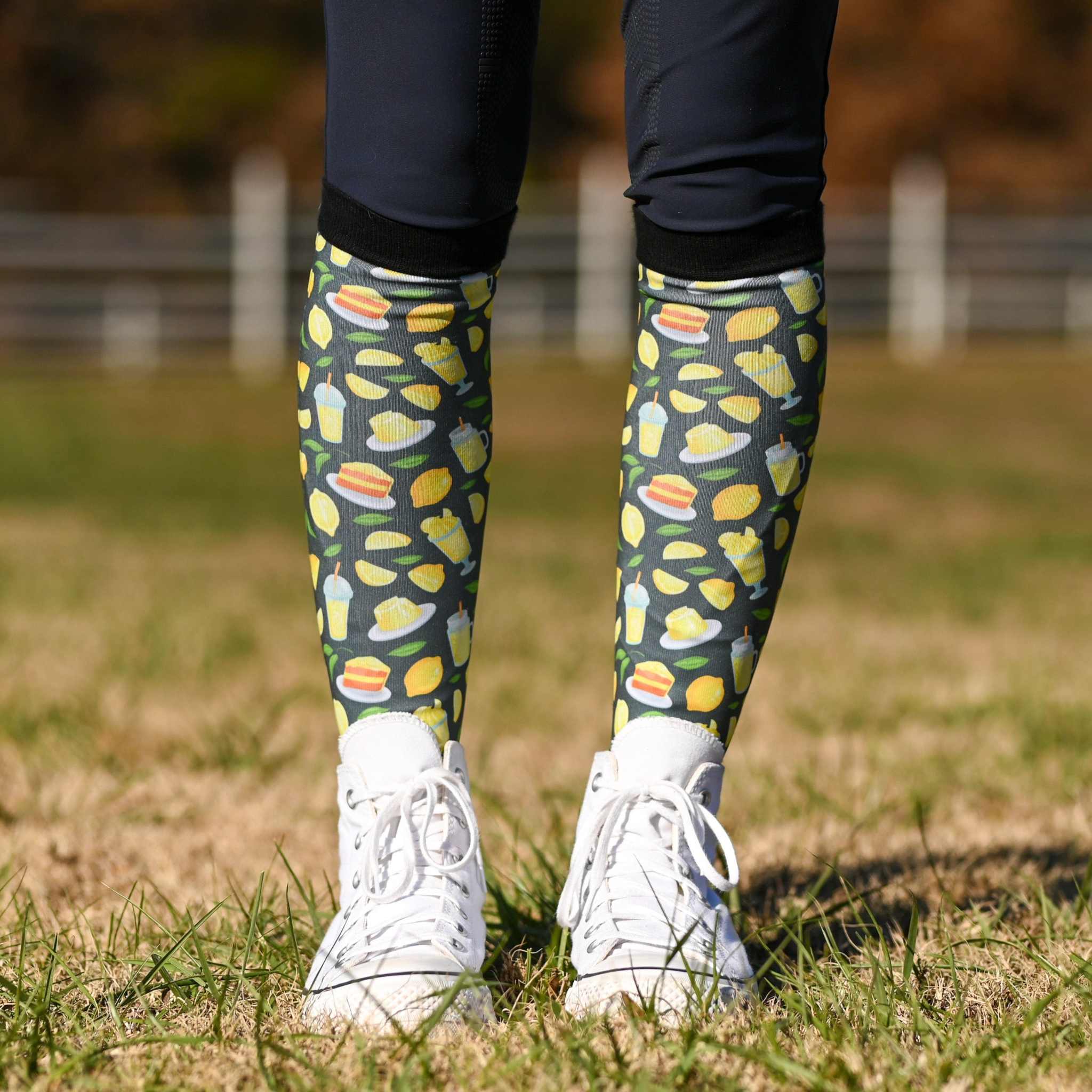 dreamers & schemers Pair & A Spare Lemon Everything Pair & a Spare Socks equestrian boot socks boot socks thin socks riding socks pattern socks tall socks funny socks knee high socks horse socks horse show socks