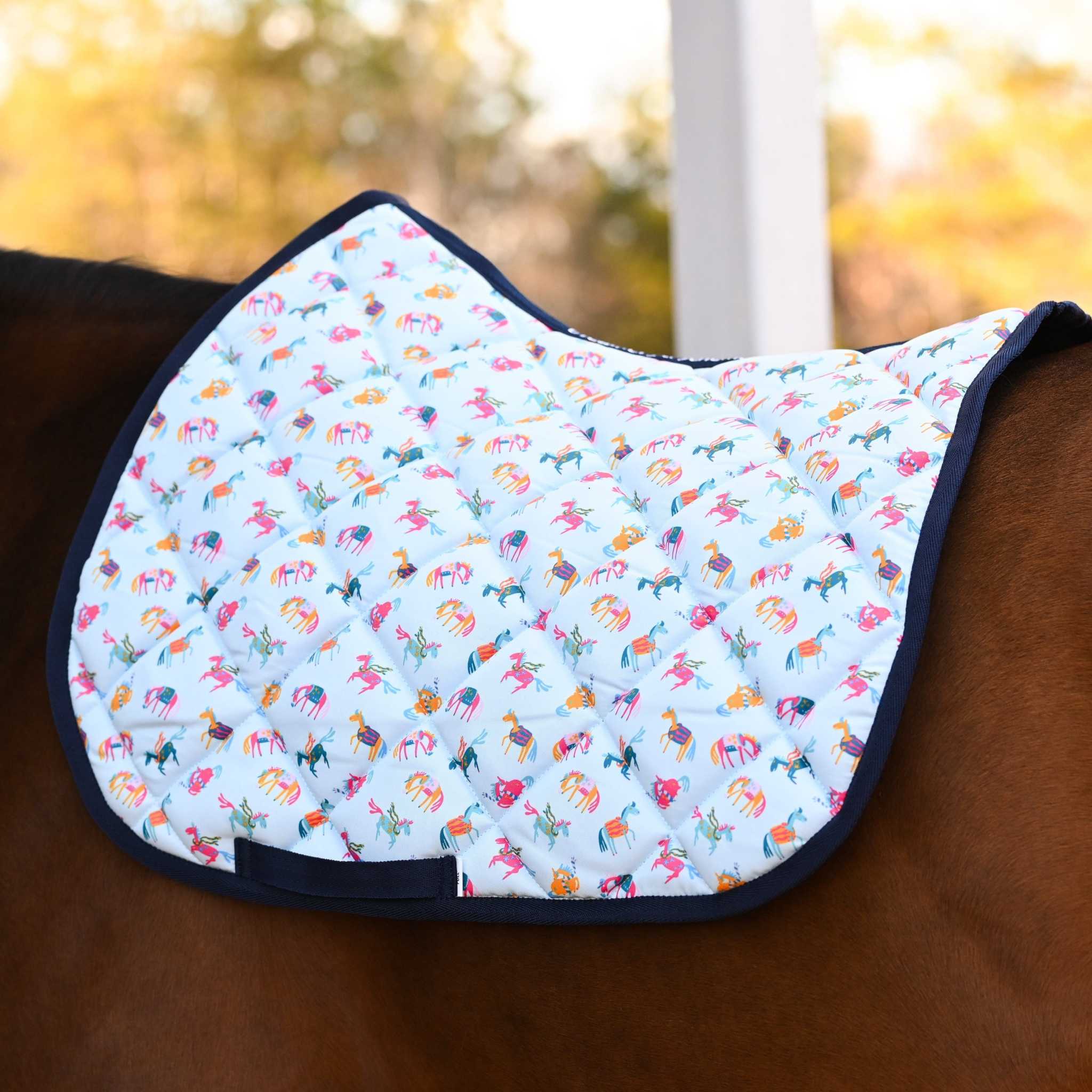 Dreamers & Schemers Light Jacket Saddle Pad – patterned saddle pad, equestrian gift, horseback riding gear from Dreamers & Schemers Saddle Pads