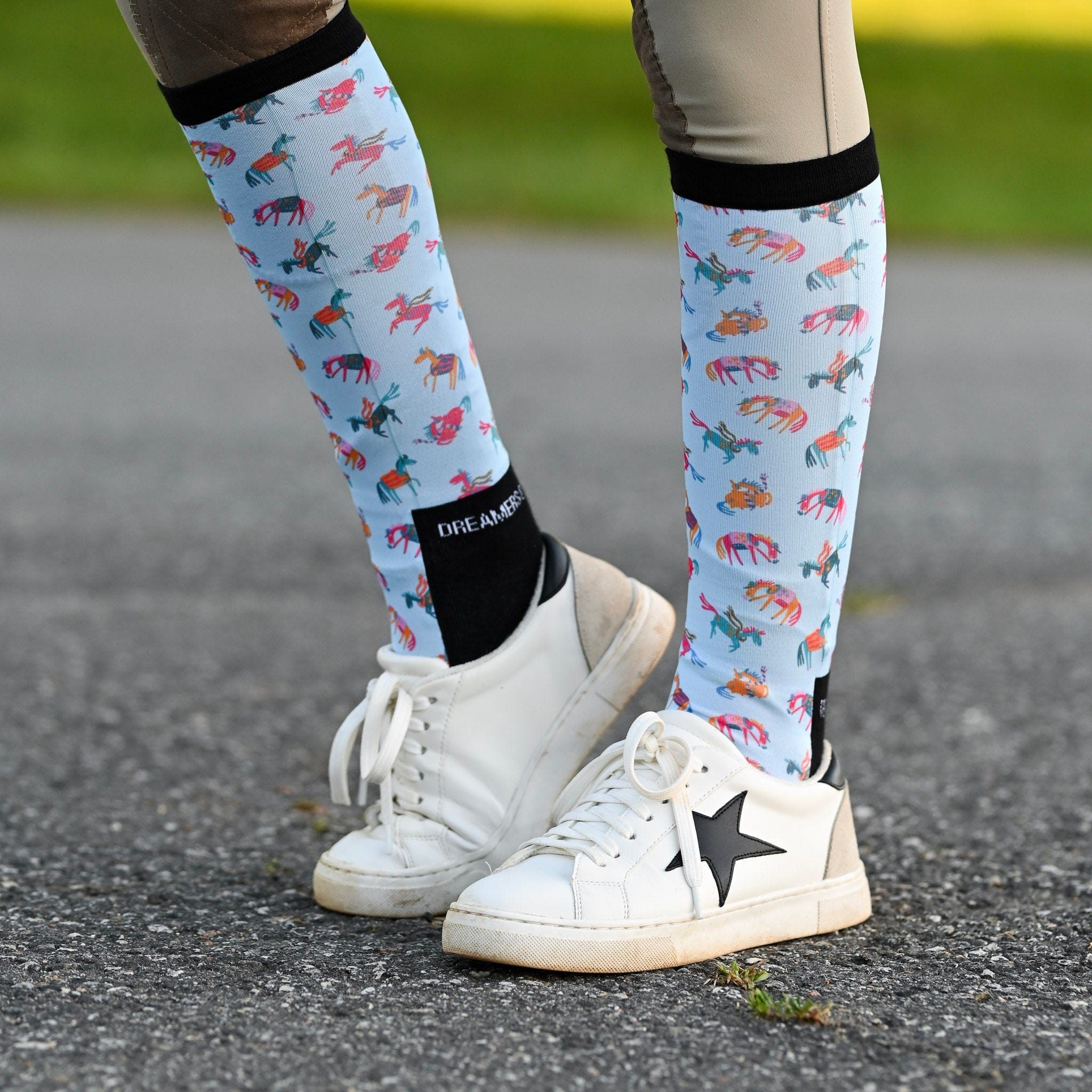 dreamers & schemers Youth Pair & a Spare Light Jacket Youth Pair & a Spare equestrian boot socks boot socks thin socks riding socks pattern socks tall socks funny socks knee high socks horse socks horse show socks