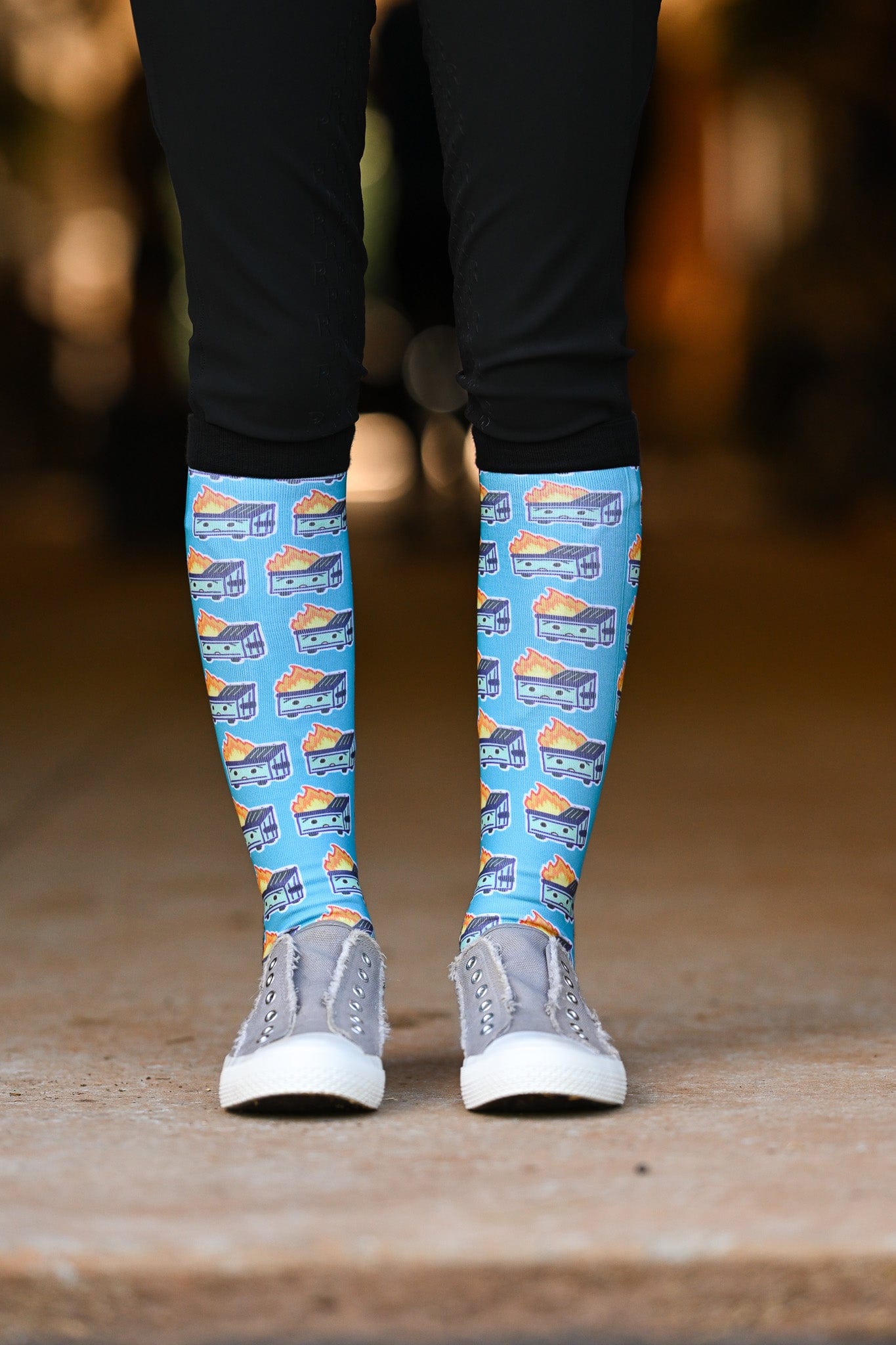 dreamers & schemers Limited Edition Limited Edition Dumpster Fire Socks equestrian boot socks boot socks thin socks riding socks pattern socks tall socks funny socks knee high socks horse socks horse show socks